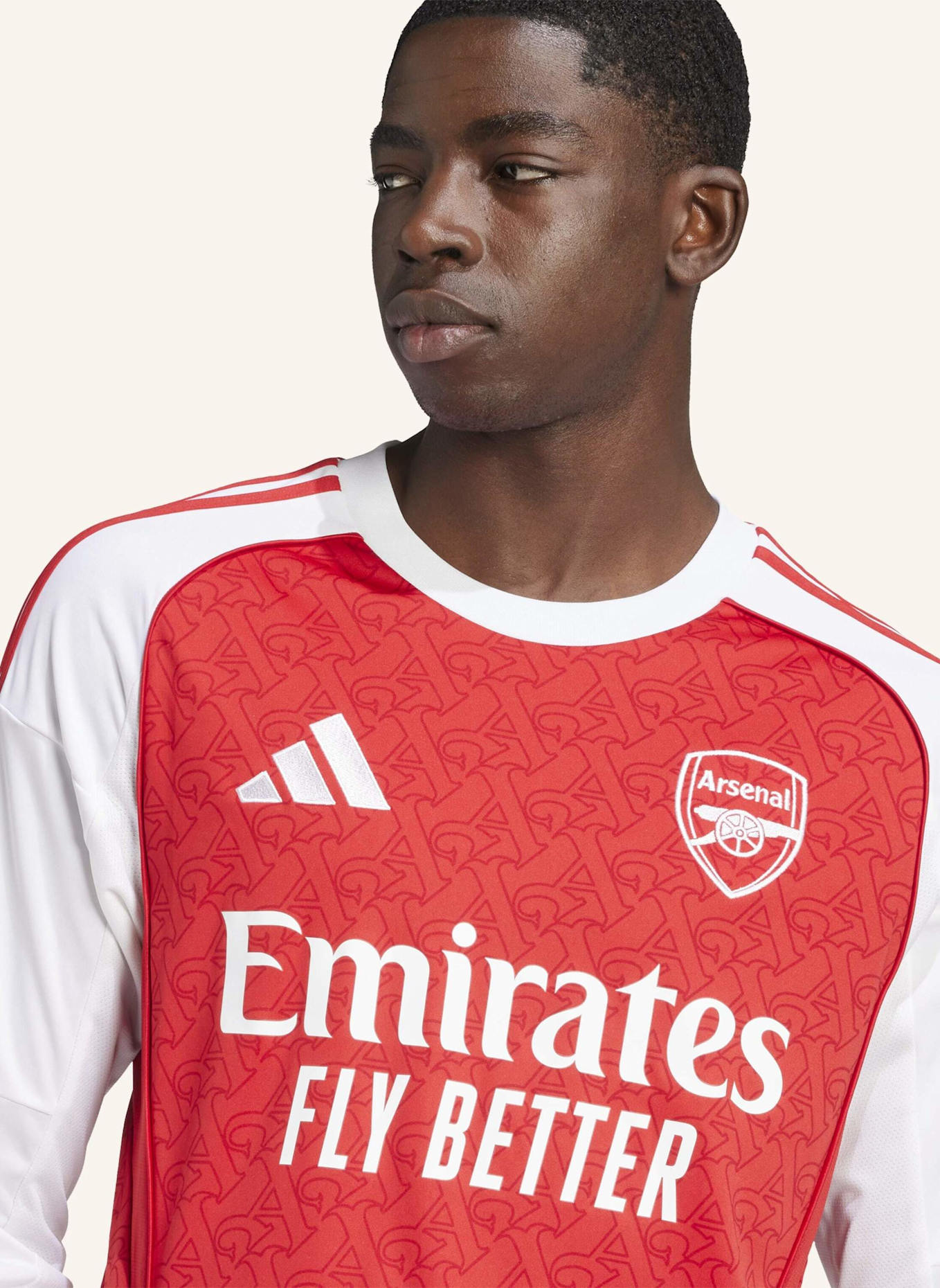 adidas FC ARSENAL 25/26 LONG SLEEVE HEIMTRIKOT: ROT/ WEISS