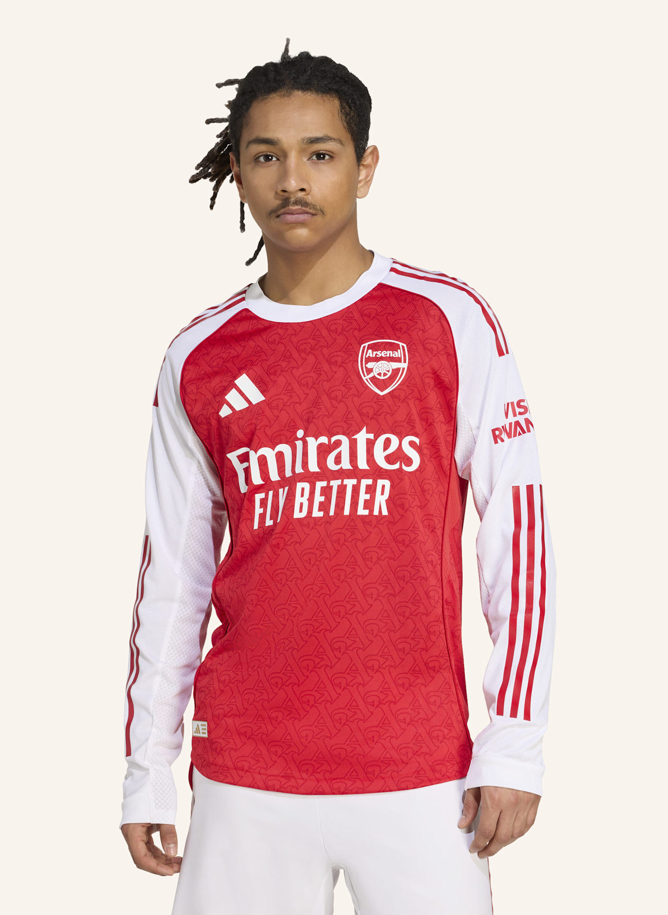 adidas FC ARSENAL 25/26 LONG SLEEVE HEIMTRIKOT AUTHENTIC: ROT/ WEISS