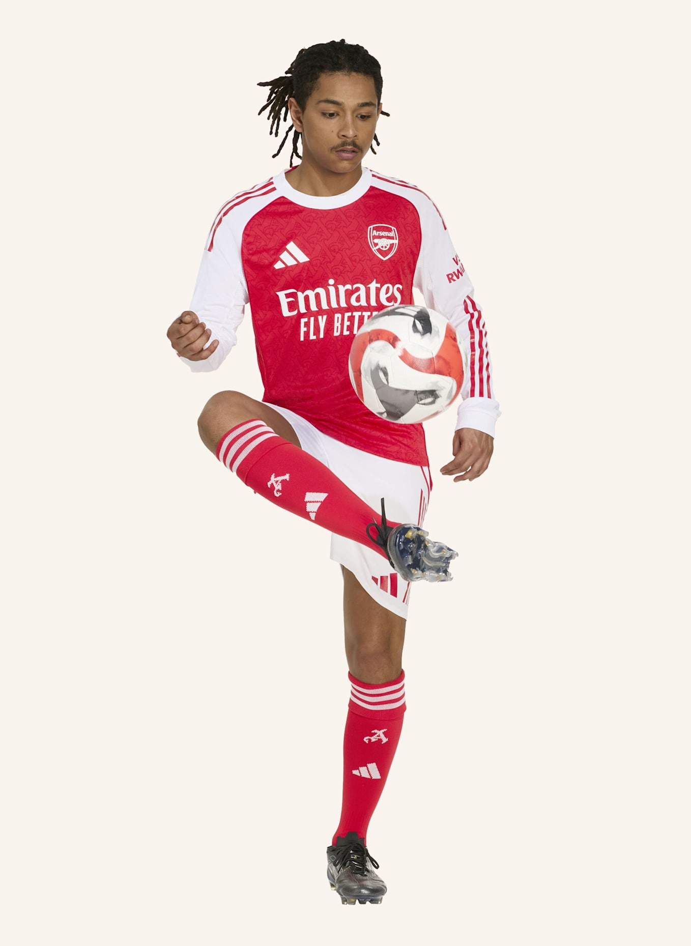 adidas FC ARSENAL 25/26 LONG SLEEVE HEIMTRIKOT AUTHENTIC: ROT/ WEISS