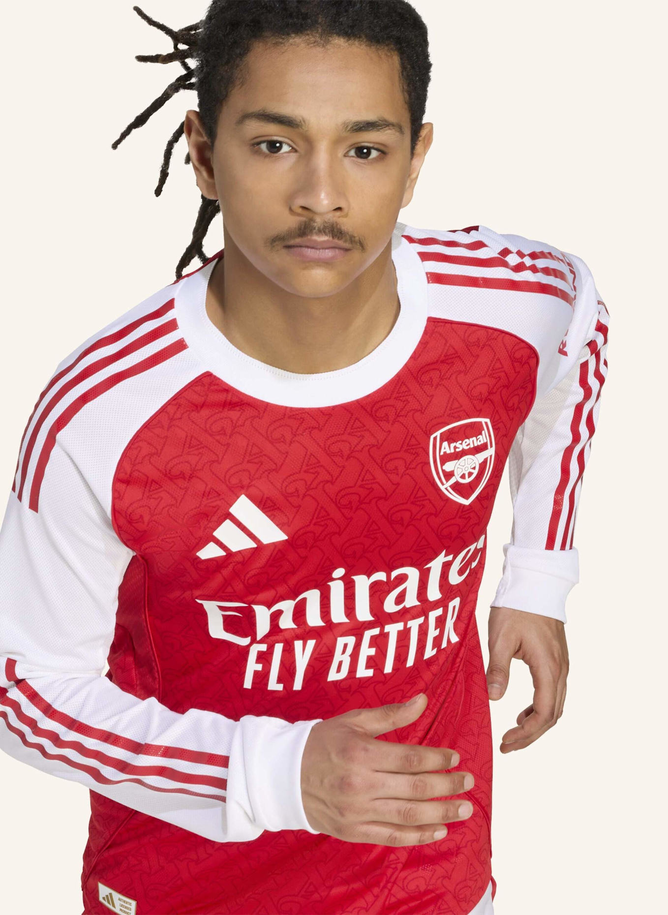 adidas FC ARSENAL 25/26 LONG SLEEVE HEIMTRIKOT AUTHENTIC: ROT/ WEISS