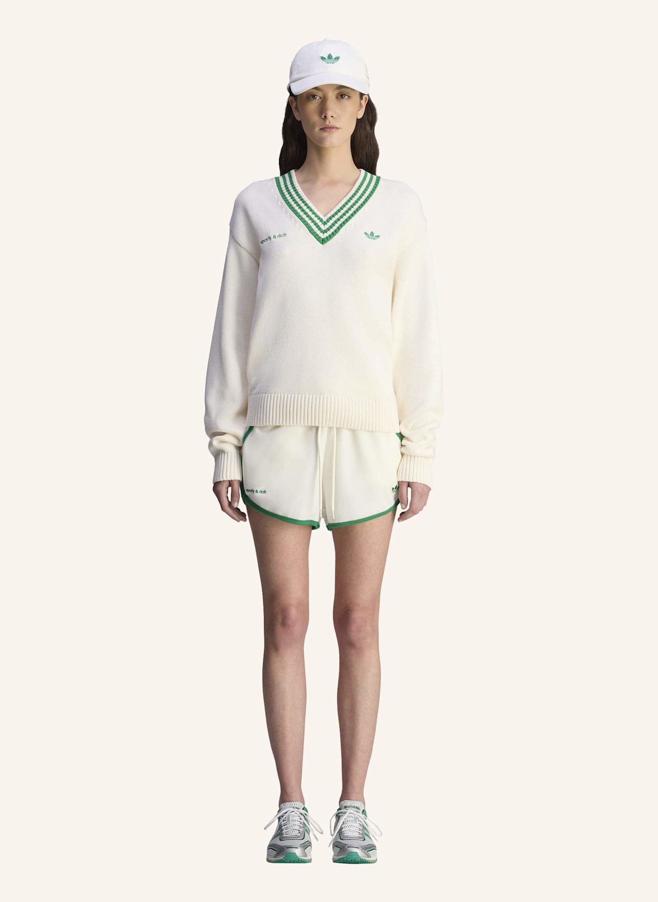 adidas Originals SPORTY & RICH SHORTS: WEISS