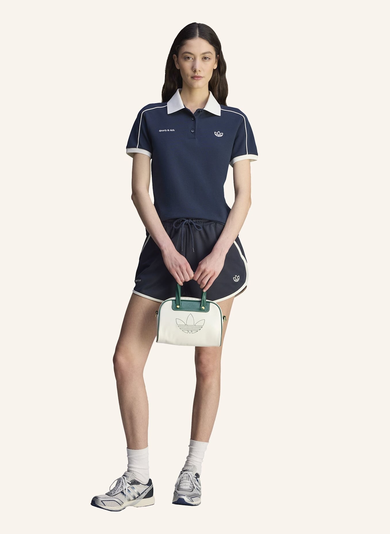 adidas Originals SPORTY & RICH POLOSHIRT: BLAU
