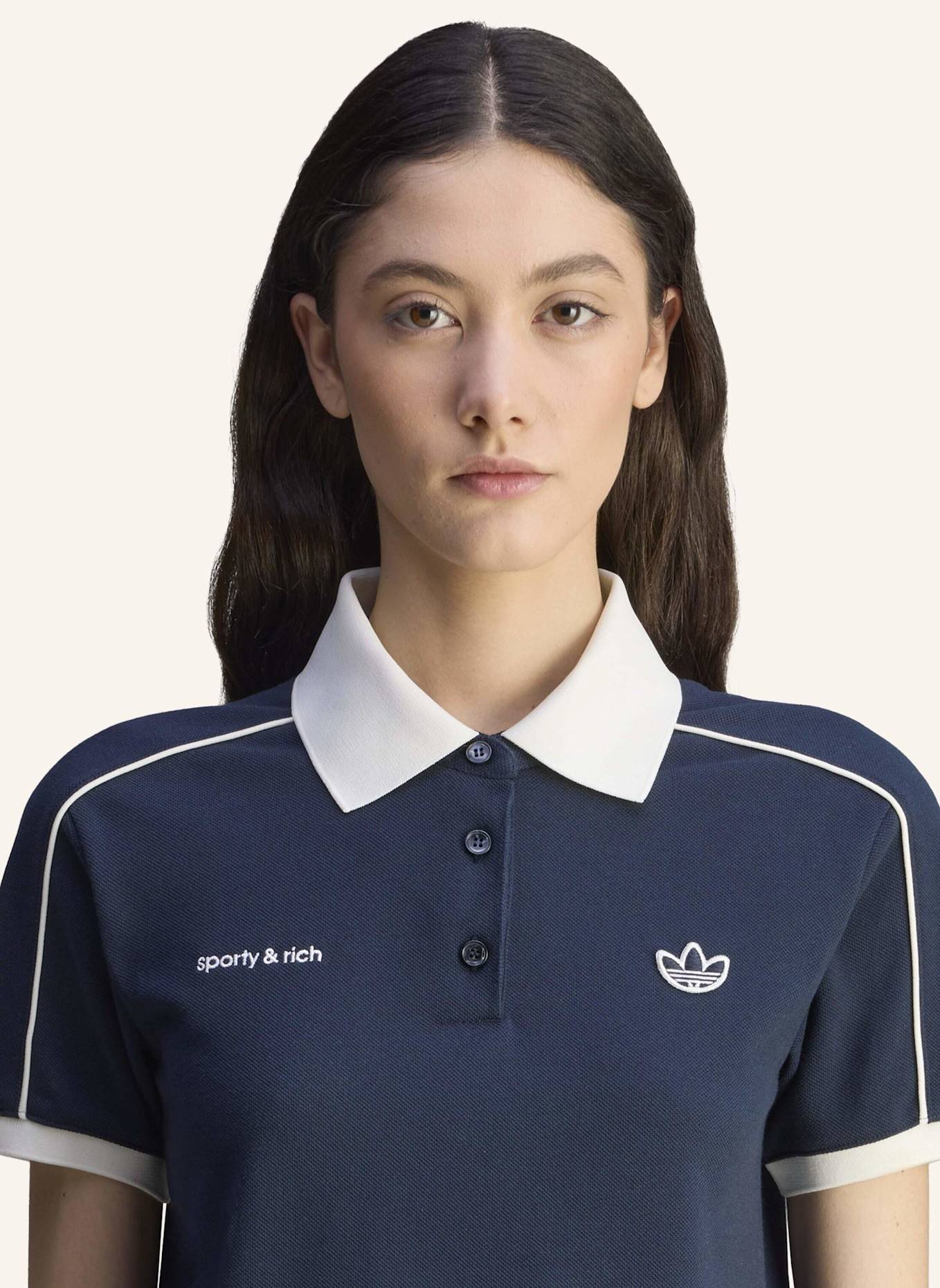 adidas Originals SPORTY & RICH POLOSHIRT: BLAU