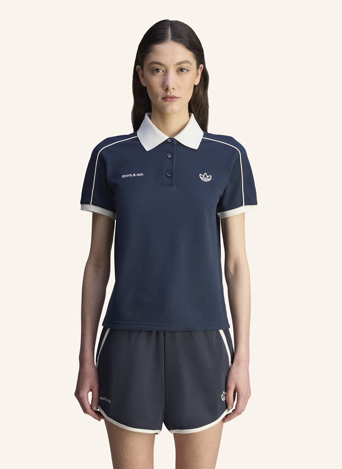 adidas Originals SPORTY & RICH POLOSHIRT: BLAU