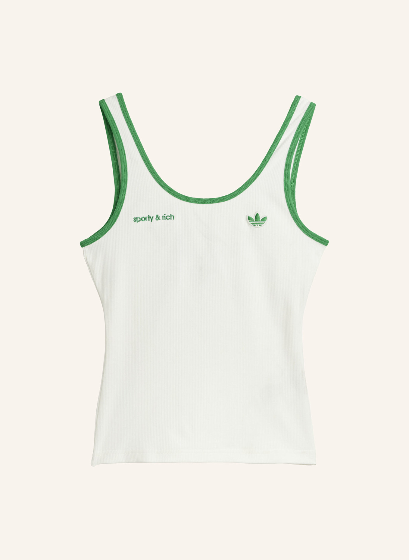 adidas Originals SPORTY & RICH TANKTOP: WEISS/ GRÜN