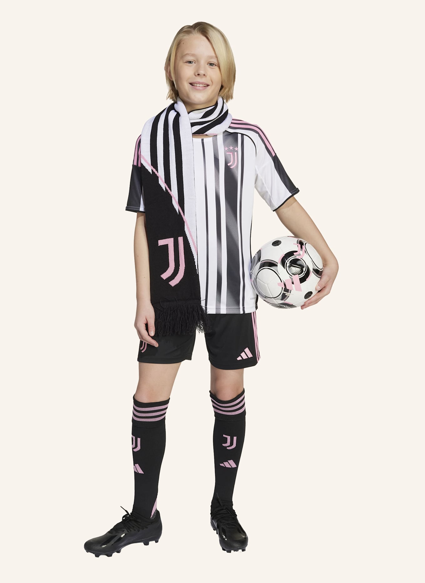 adidas JUVENTUS TURIN 25/26 KIDS HEIMTRIKOT: WEISS/ SCHWARZ