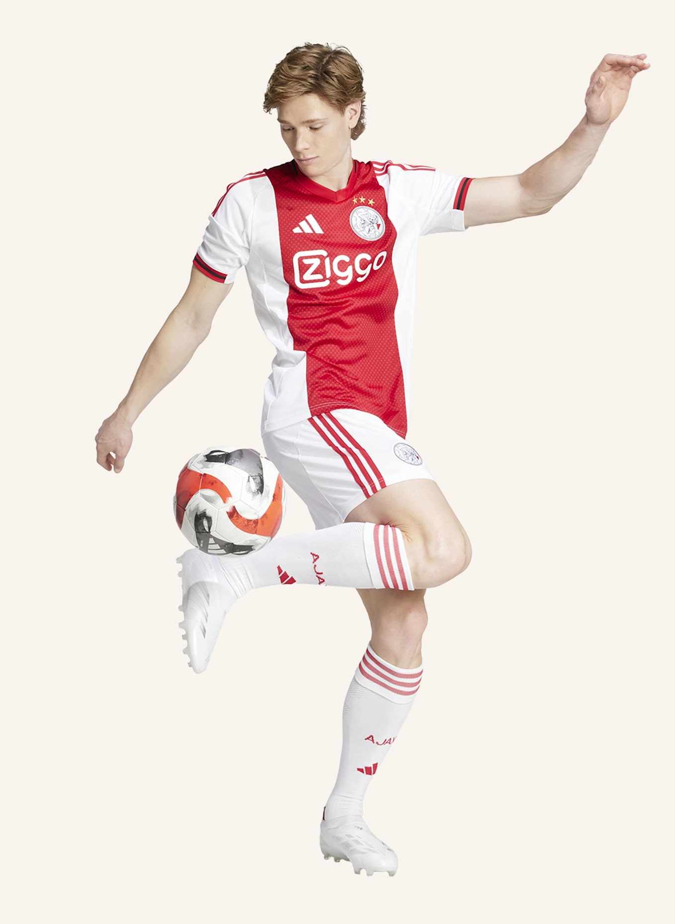 adidas AJAX 25/26 HEIMTRIKOT: WEISS