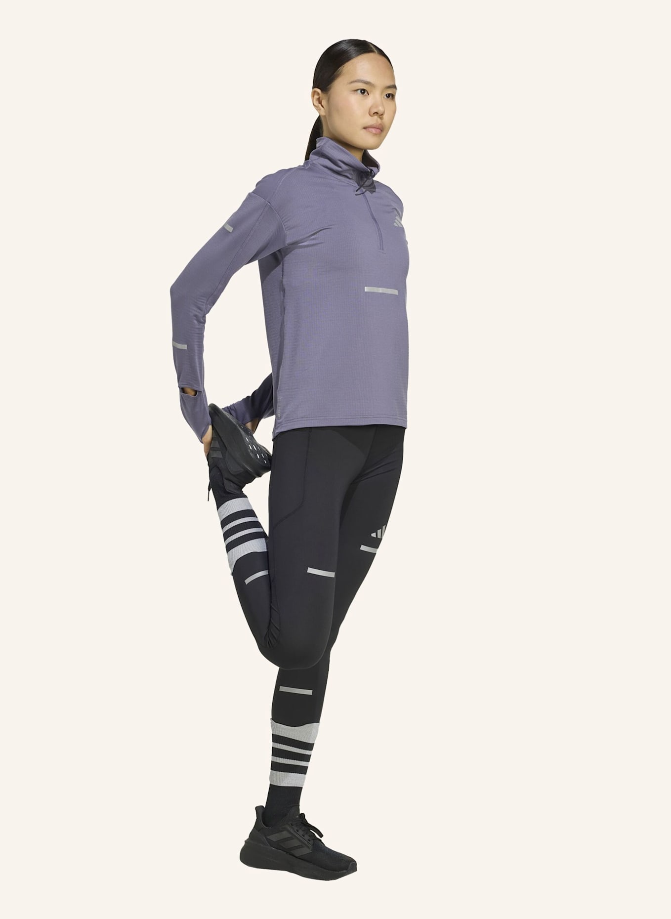 adidas Laufshirt ADI365 RUNNING CLIMAWARM+ HALF ZIP: LILA