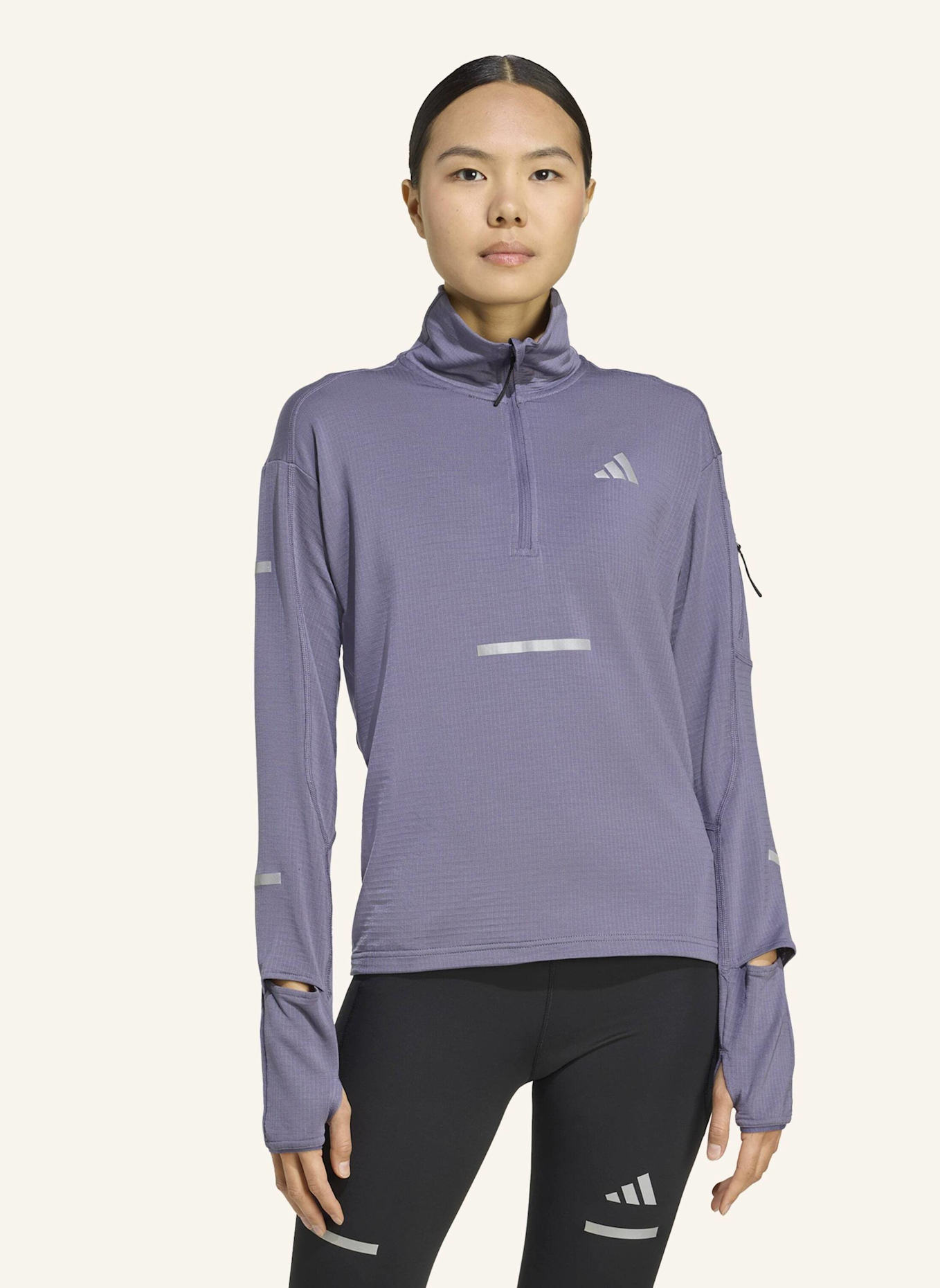 adidas Laufshirt ADI365 RUNNING CLIMAWARM+ HALF ZIP: LILA