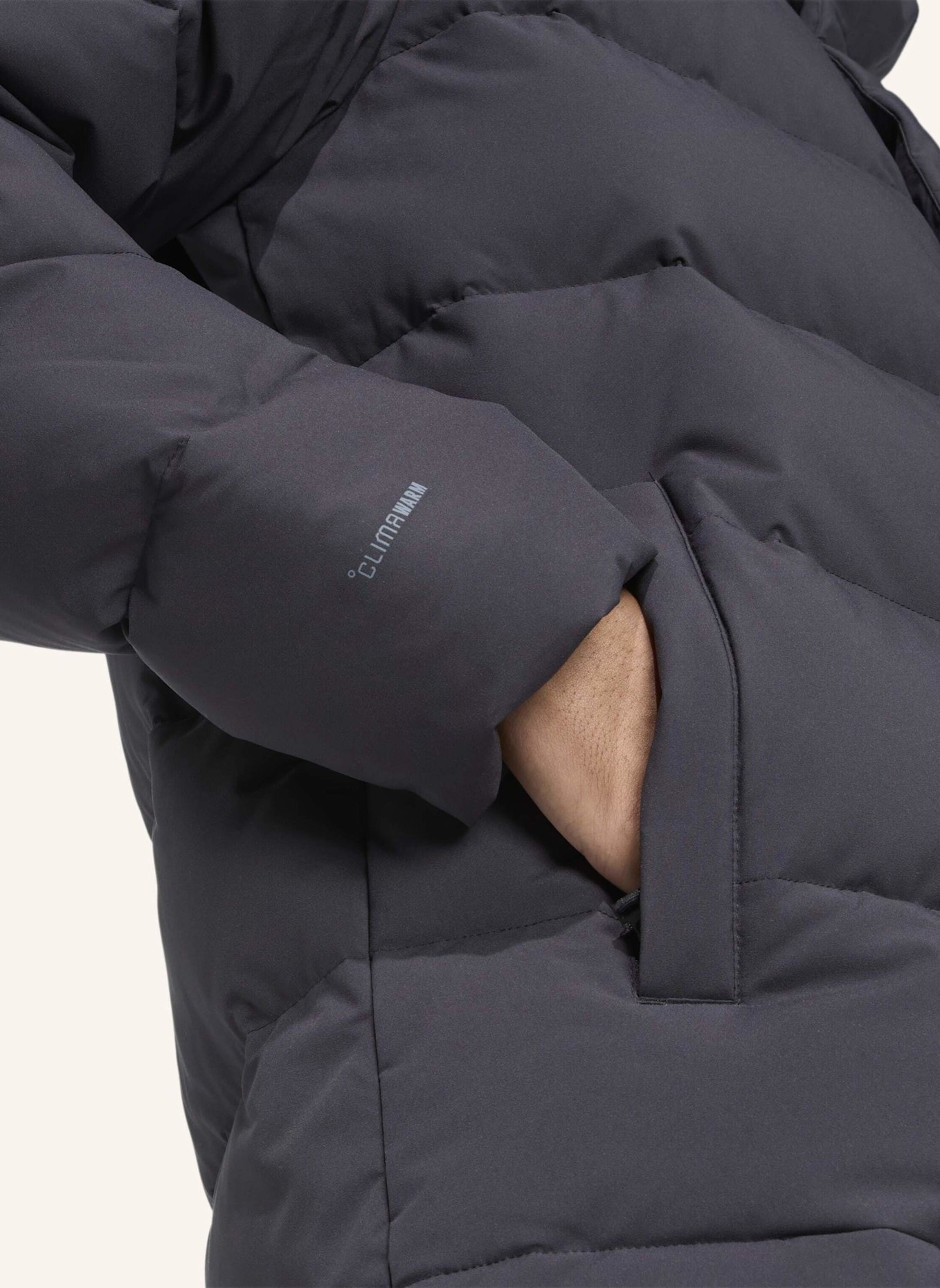 adidas HELIONIC CLIMAWARM DAUNENJACKE MIT KAPUZE: SCHWARZ