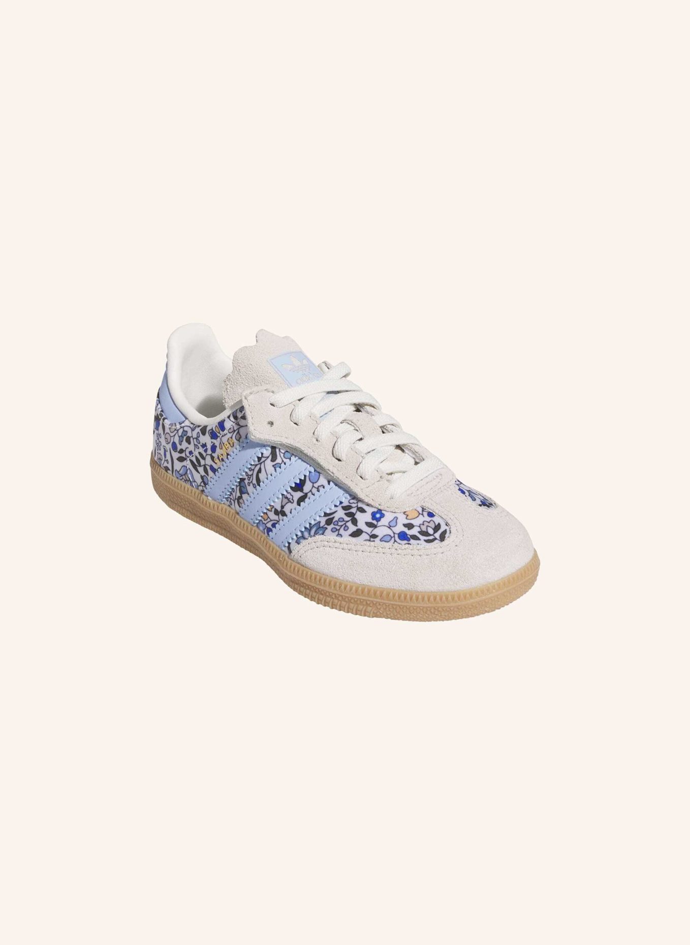 adidas Originals SAMBA OG X LIBERTY LONDON COMFORT CLOSURE ELASTIC LACE KIDS SCHUH: BLAU/ WEISS/ BEIGE