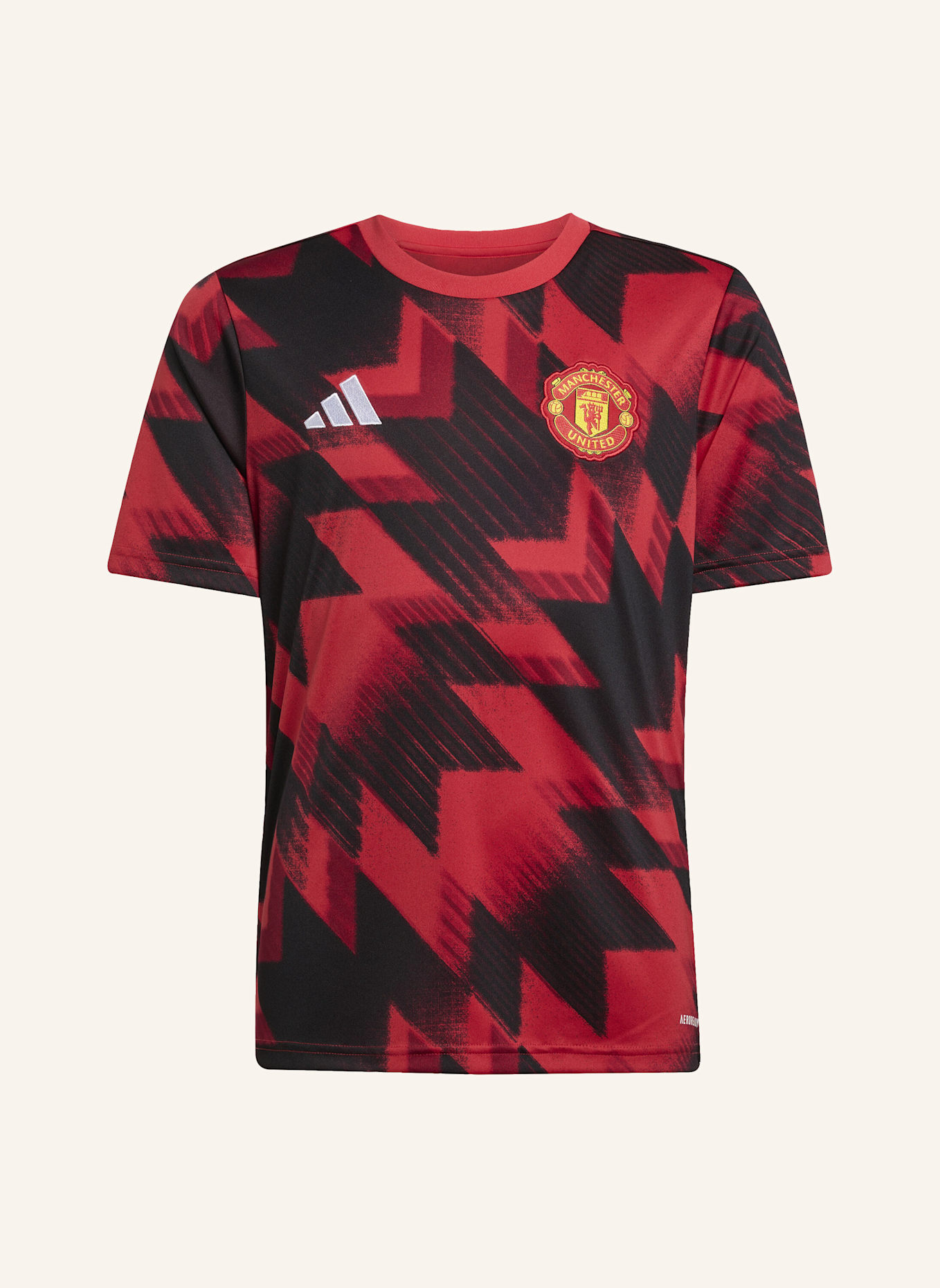 adidas MANCHESTER UNITED 25/26 PRE-MATCH KIDS SHIRT: ROT