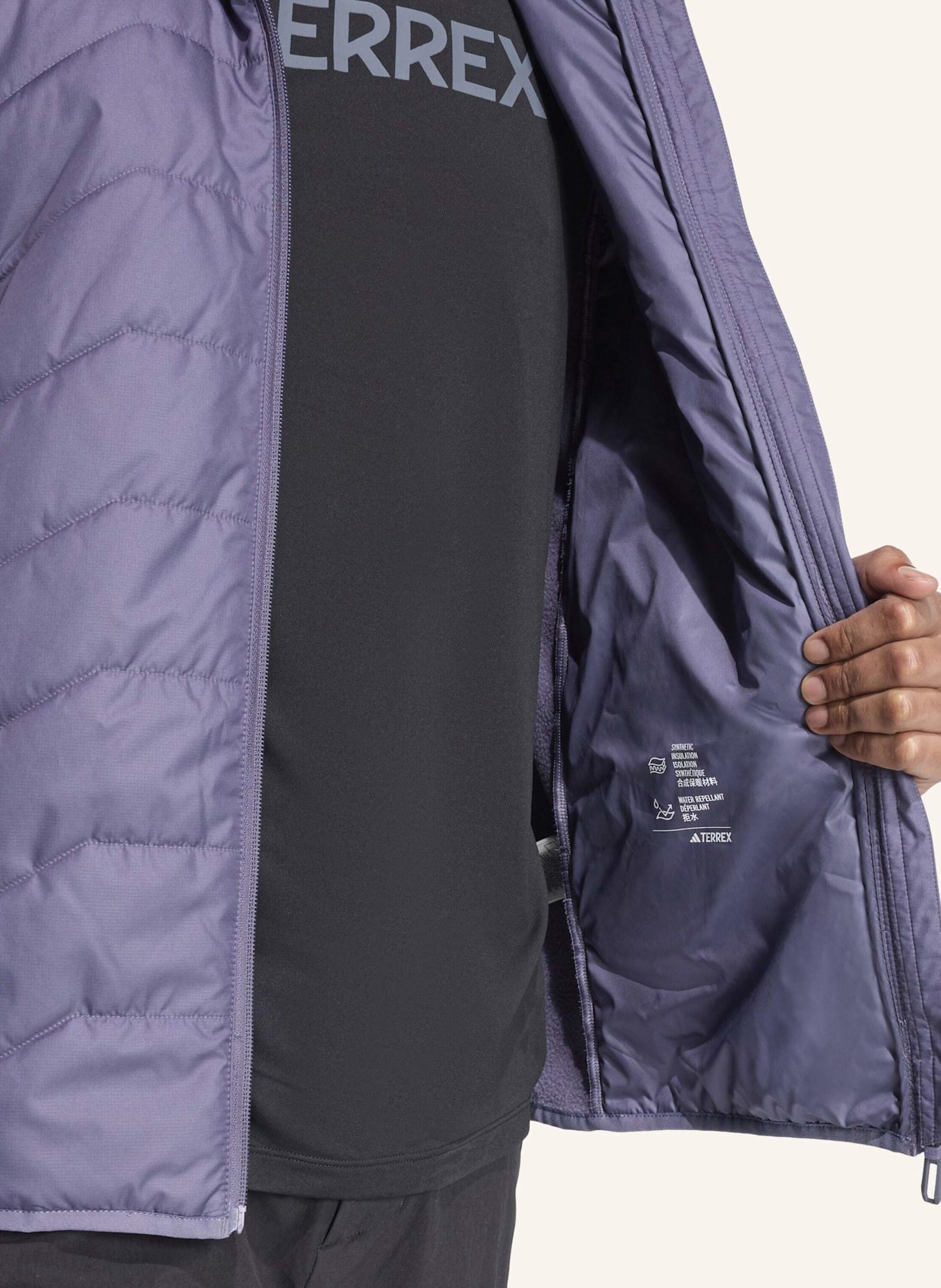 adidas TERREX TERREX MULTI CLIMAWARM ISOLIERENDE HYBRID-KAPUZENJACKE: LILA