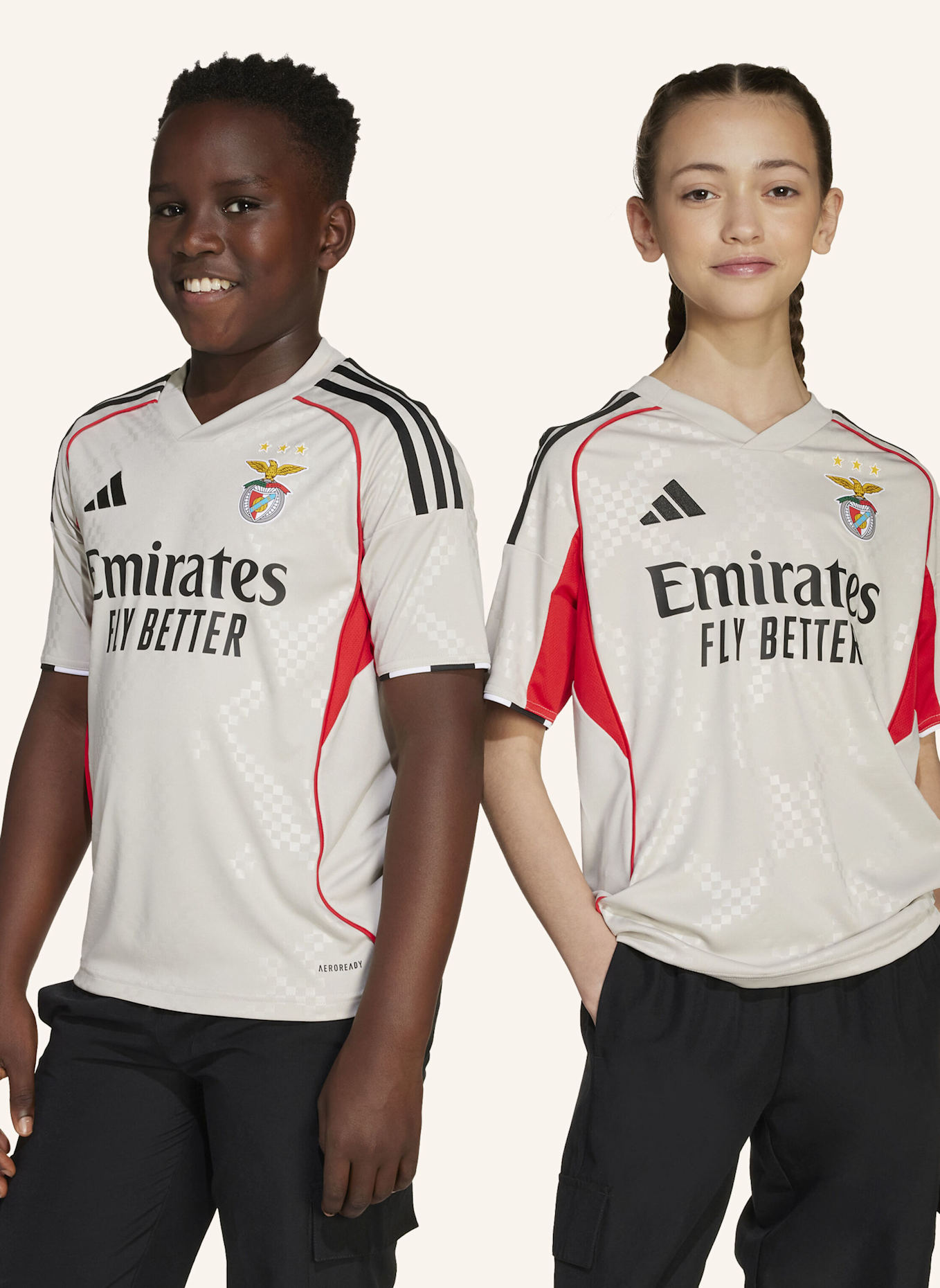 adidas BENFICA LISSABON 25/26 KIDS AUSWÄRTSTRIKOT: BEIGE