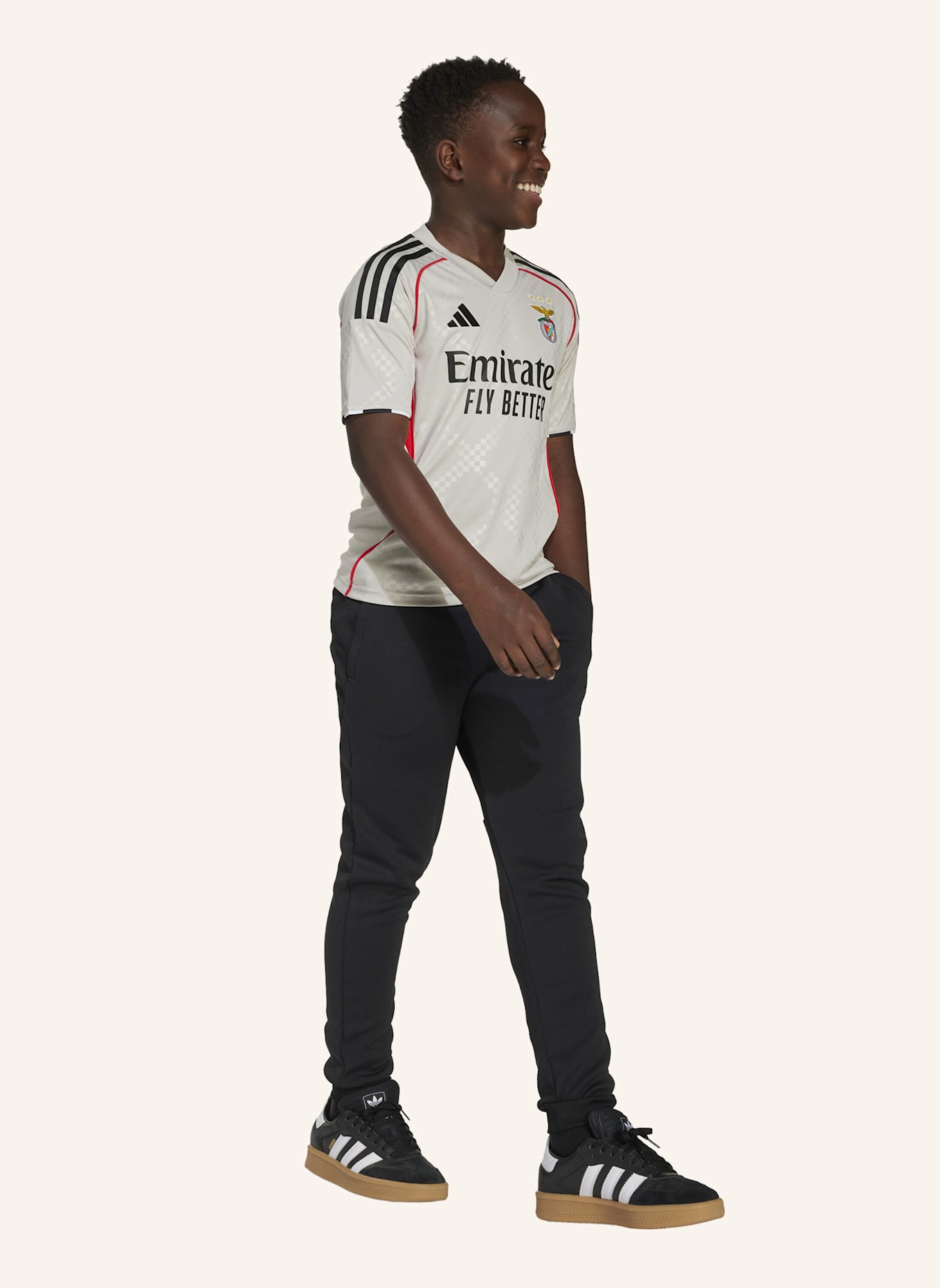 adidas BENFICA LISSABON 25/26 KIDS AUSWÄRTSTRIKOT: BEIGE