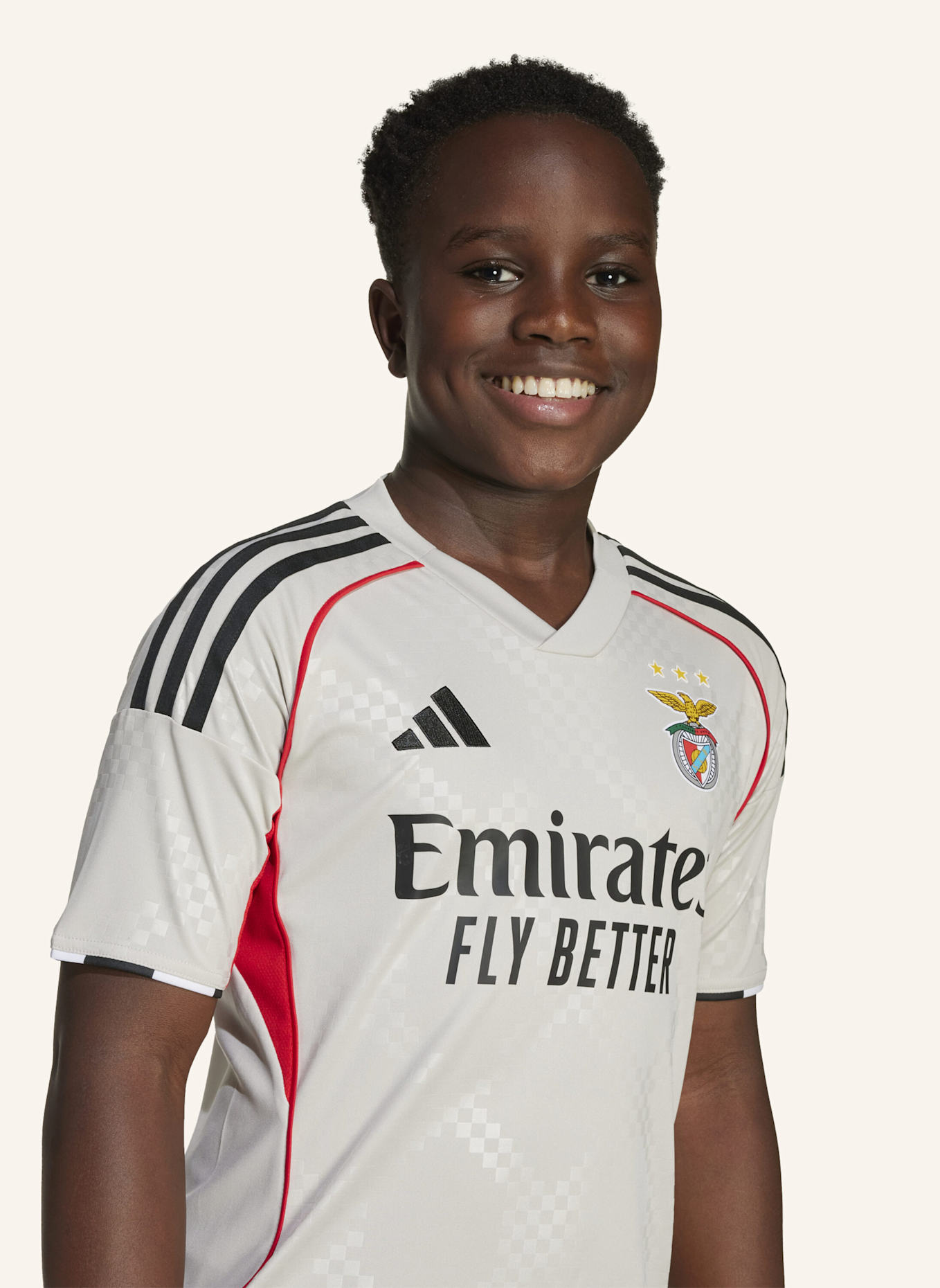 adidas BENFICA LISSABON 25/26 KIDS AUSWÄRTSTRIKOT: BEIGE