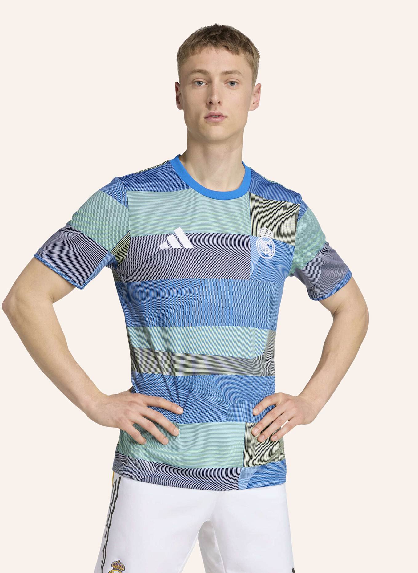 adidas REAL MADRID 25/26 PRE-MATCH SHIRT: BLAU