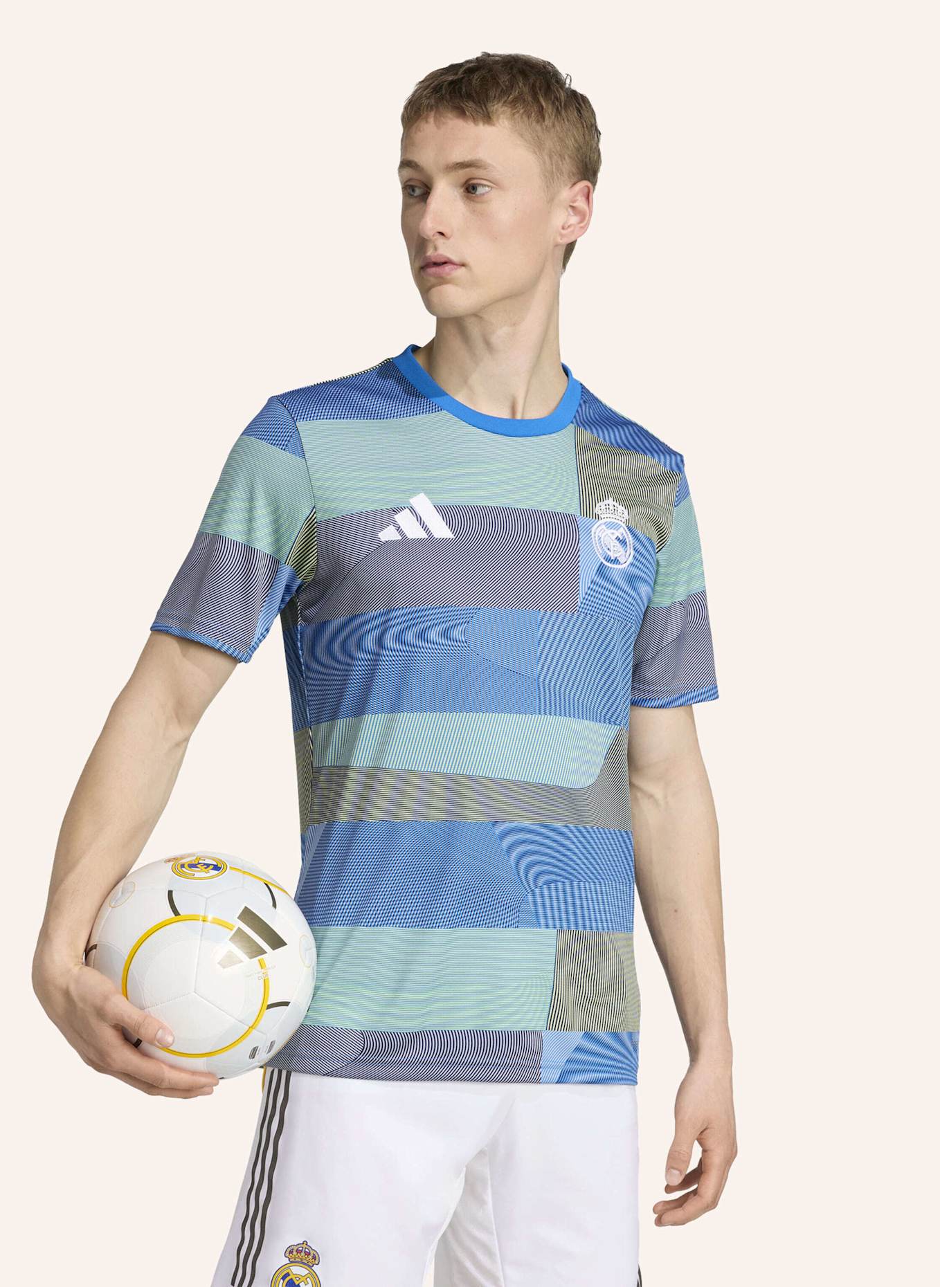 adidas REAL MADRID 25/26 PRE-MATCH SHIRT: BLAU