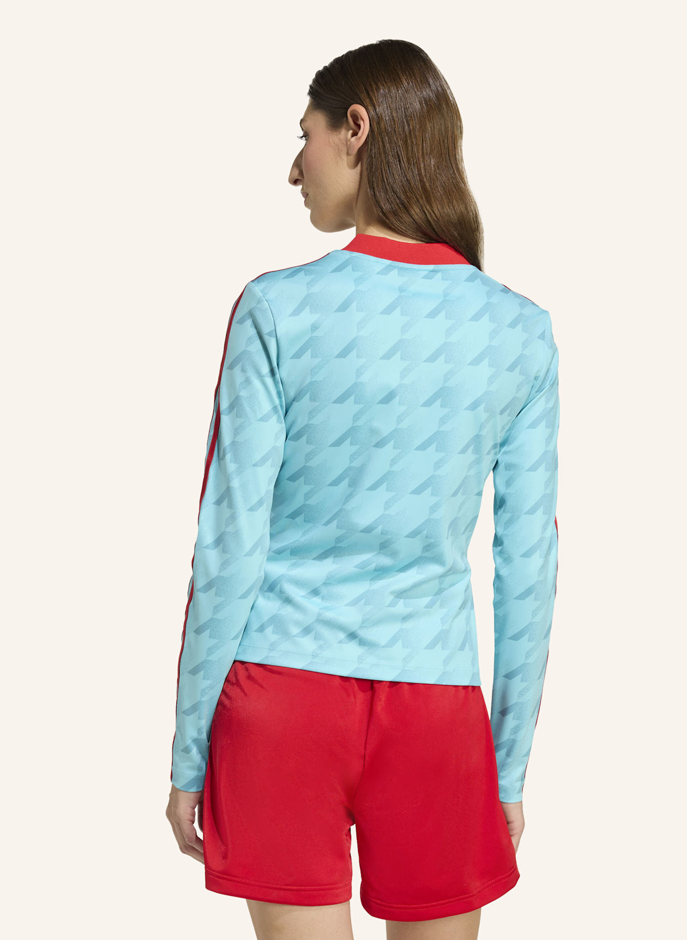 adidas Originals LANGÄRMELIGES FUSSBALLTRIKOT MIT SCHMALER PASSFORM UND ALLOVER-GRAFIKPRINT: BLAU