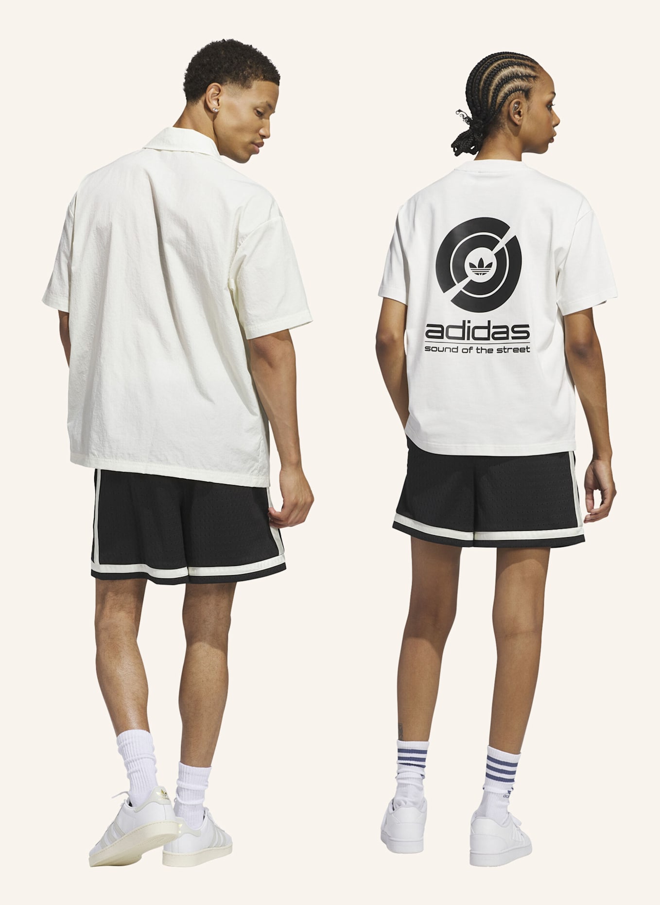 adidas Trainingsshorts ORIGINALS BASKETBALL: SCHWARZ/ WEISS
