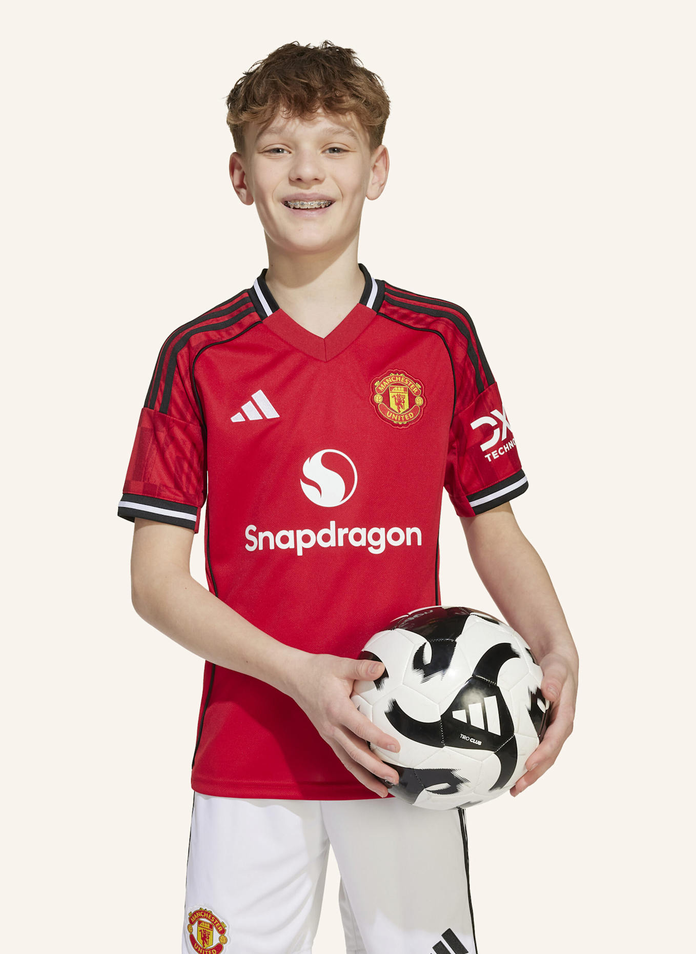 adidas MANCHESTER UNITED 25/26 KIDS HEIMTRIKOT: ROT