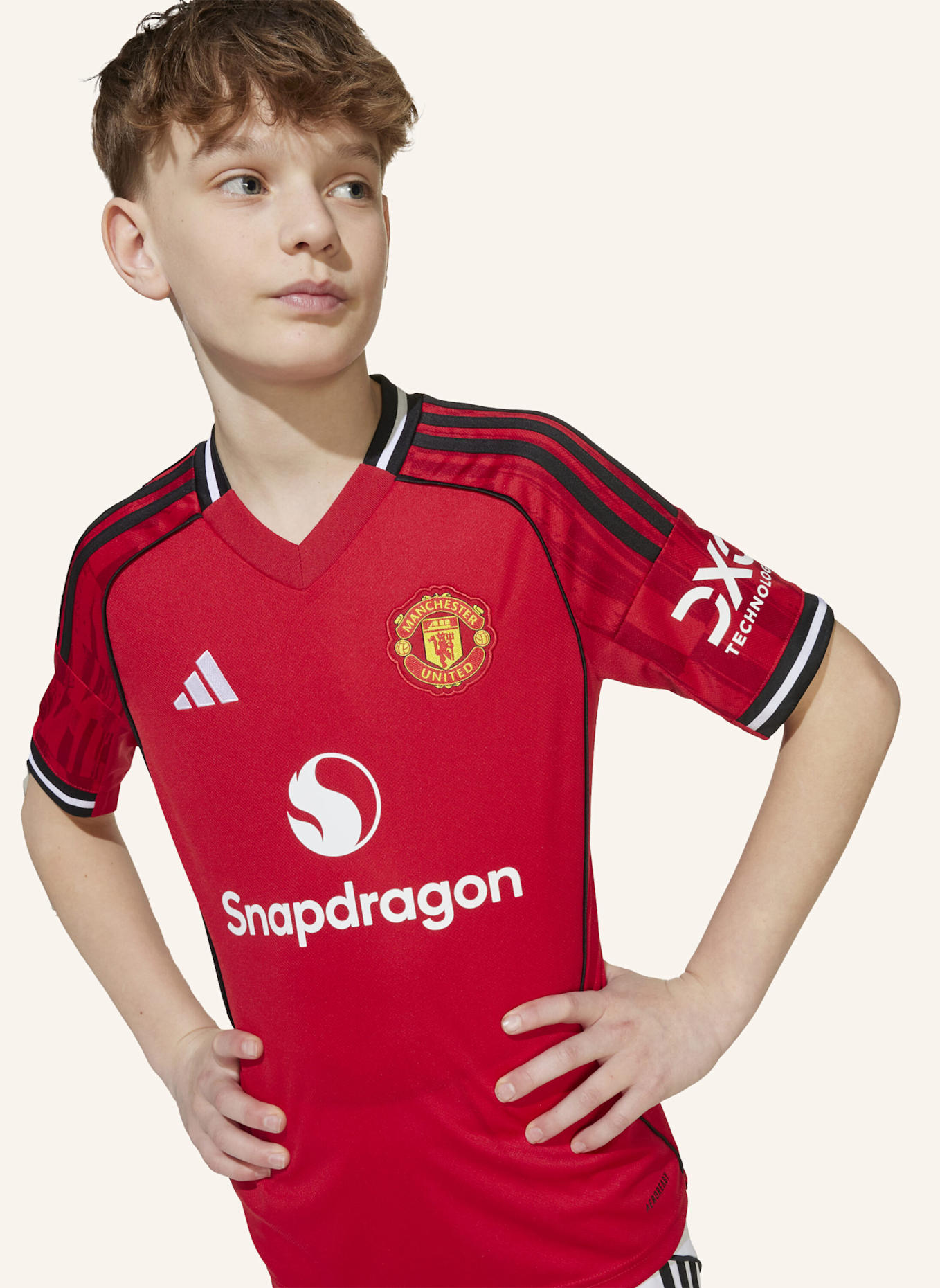 adidas MANCHESTER UNITED 25/26 KIDS HEIMTRIKOT: ROT