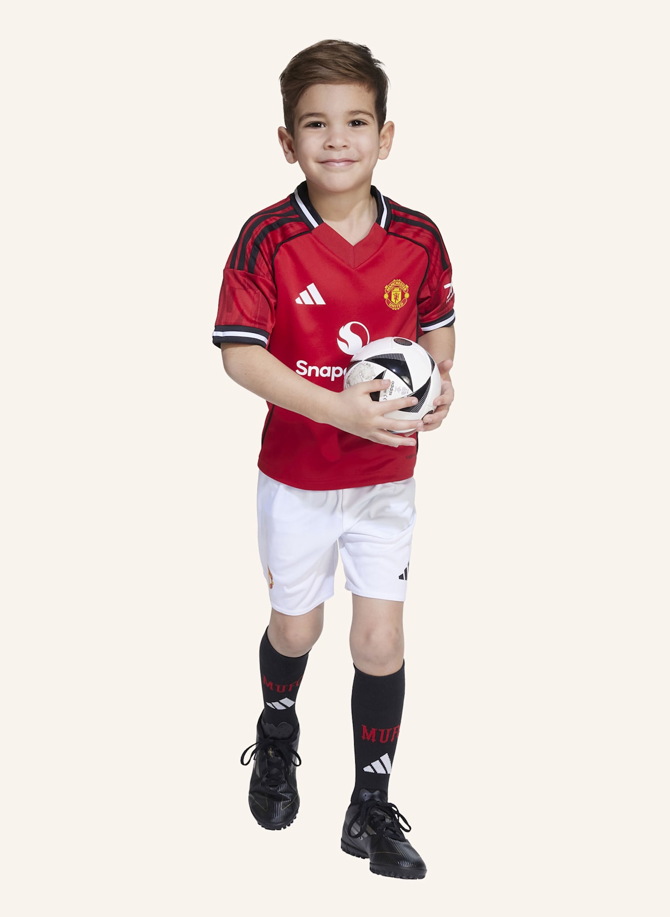 adidas MANCHESTER UNITED 25/26 HEIMTRIKOT MINI-AUSRÜSTUNG KINDER: ROT