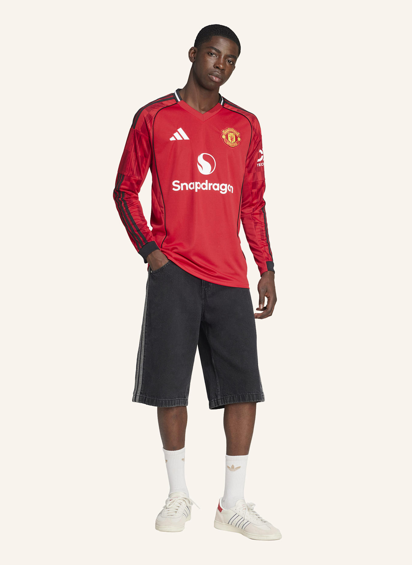 adidas MANCHESTER UNITED 25/26 LONG SLEEVE HEIMTRIKOT: ROT