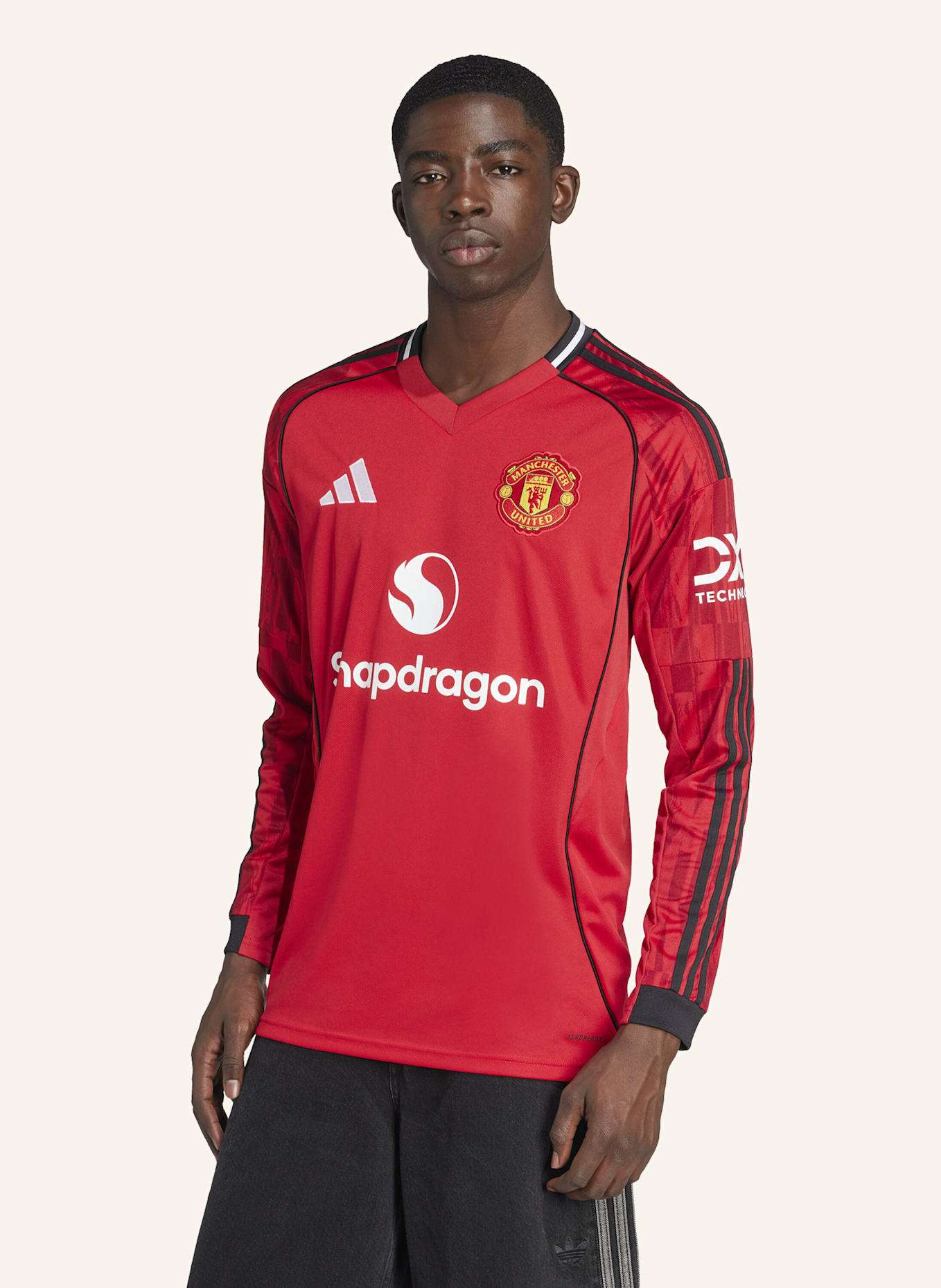 adidas MANCHESTER UNITED 25/26 LONG SLEEVE HEIMTRIKOT: ROT