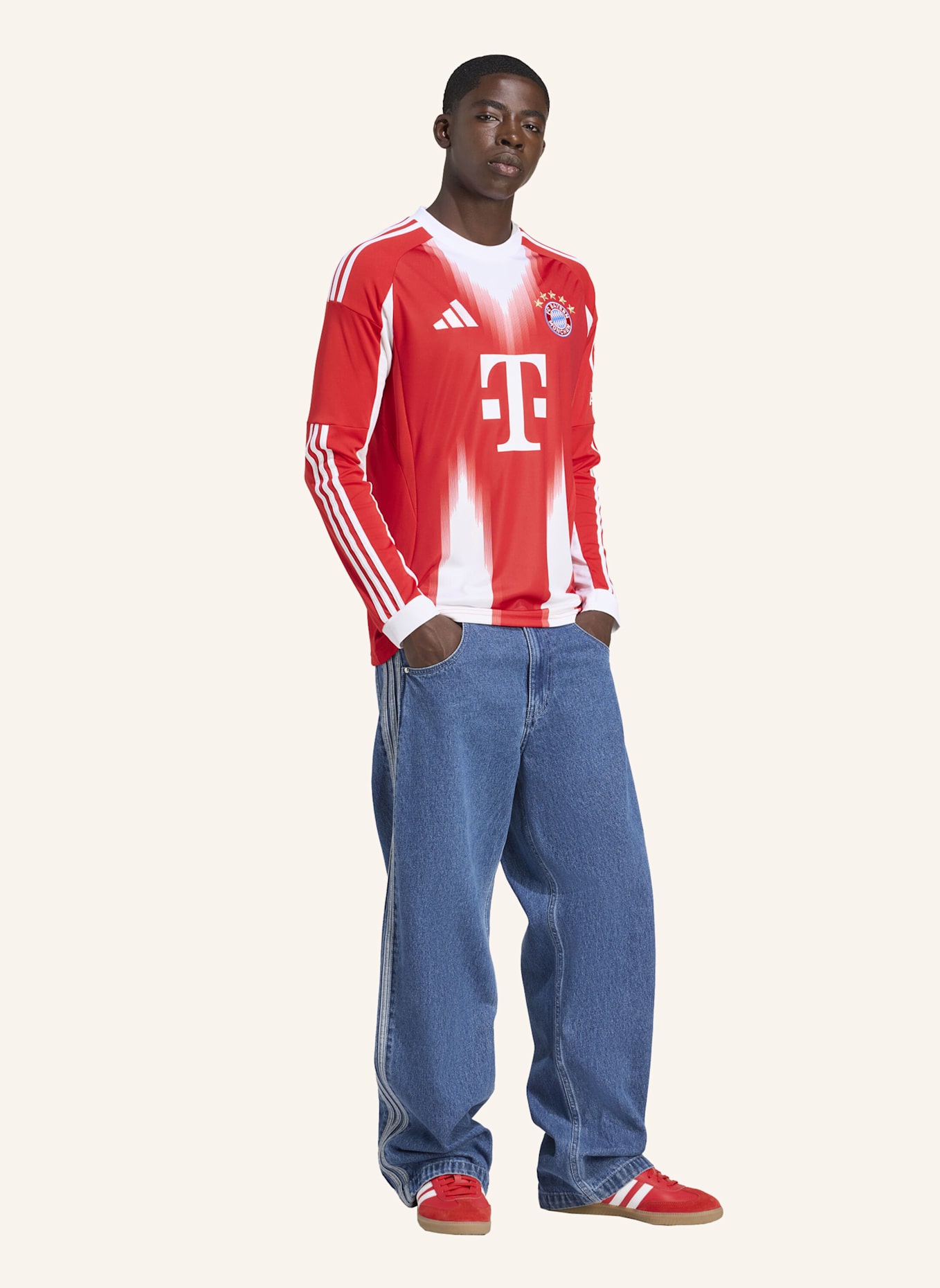 adidas FC BAYERN MÜNCHEN 25/26 LONG SLEEVE HEIMTRIKOT: ROT