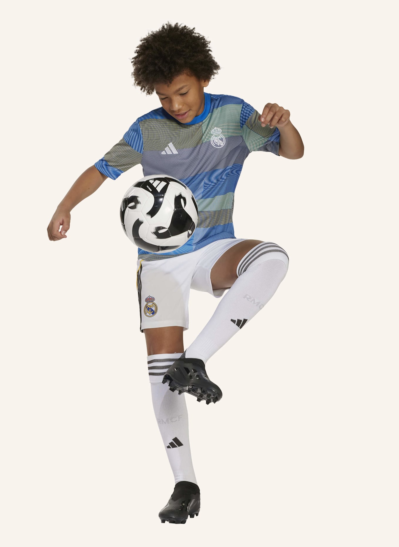 adidas REAL MADRID 25/26 KIDS PRE-MATCH SHIRT: BLAU