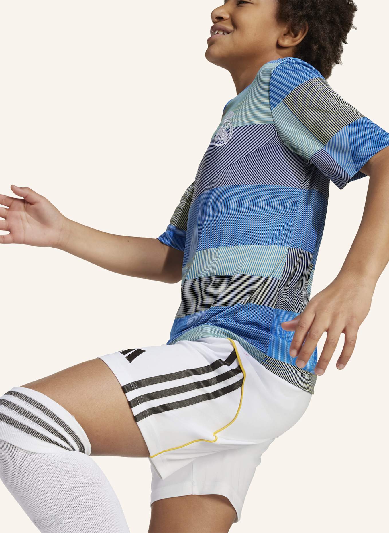 adidas REAL MADRID 25/26 KIDS PRE-MATCH SHIRT: BLAU