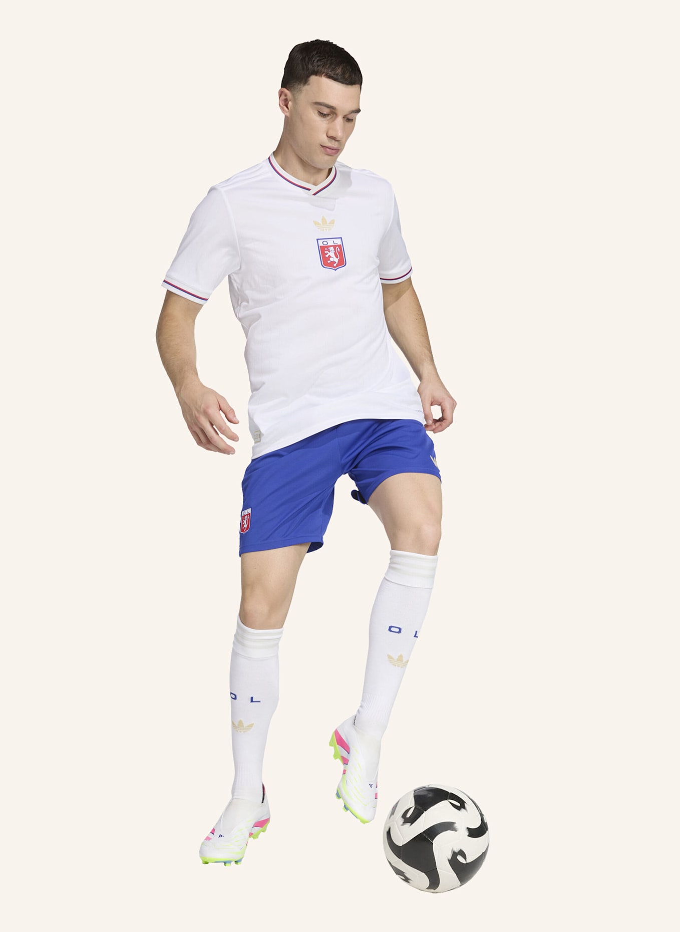 adidas OLYMPIQUE LYONNAIS JUBILÄUMSJERSEY: WEISS