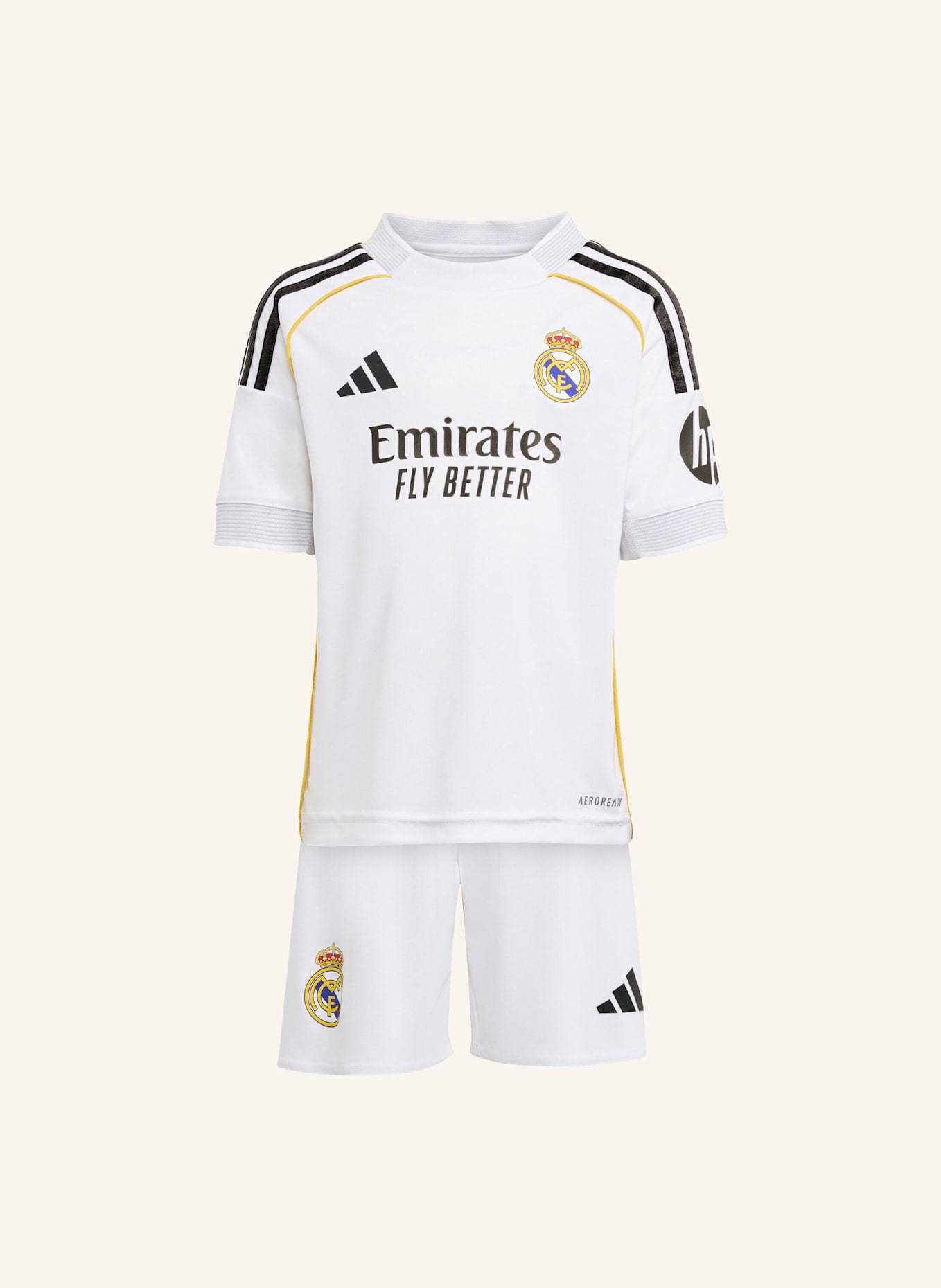 adidas REAL MADRID 25/26 HEIM MINI-AUSRÜSTUNG KINDER: WEISS