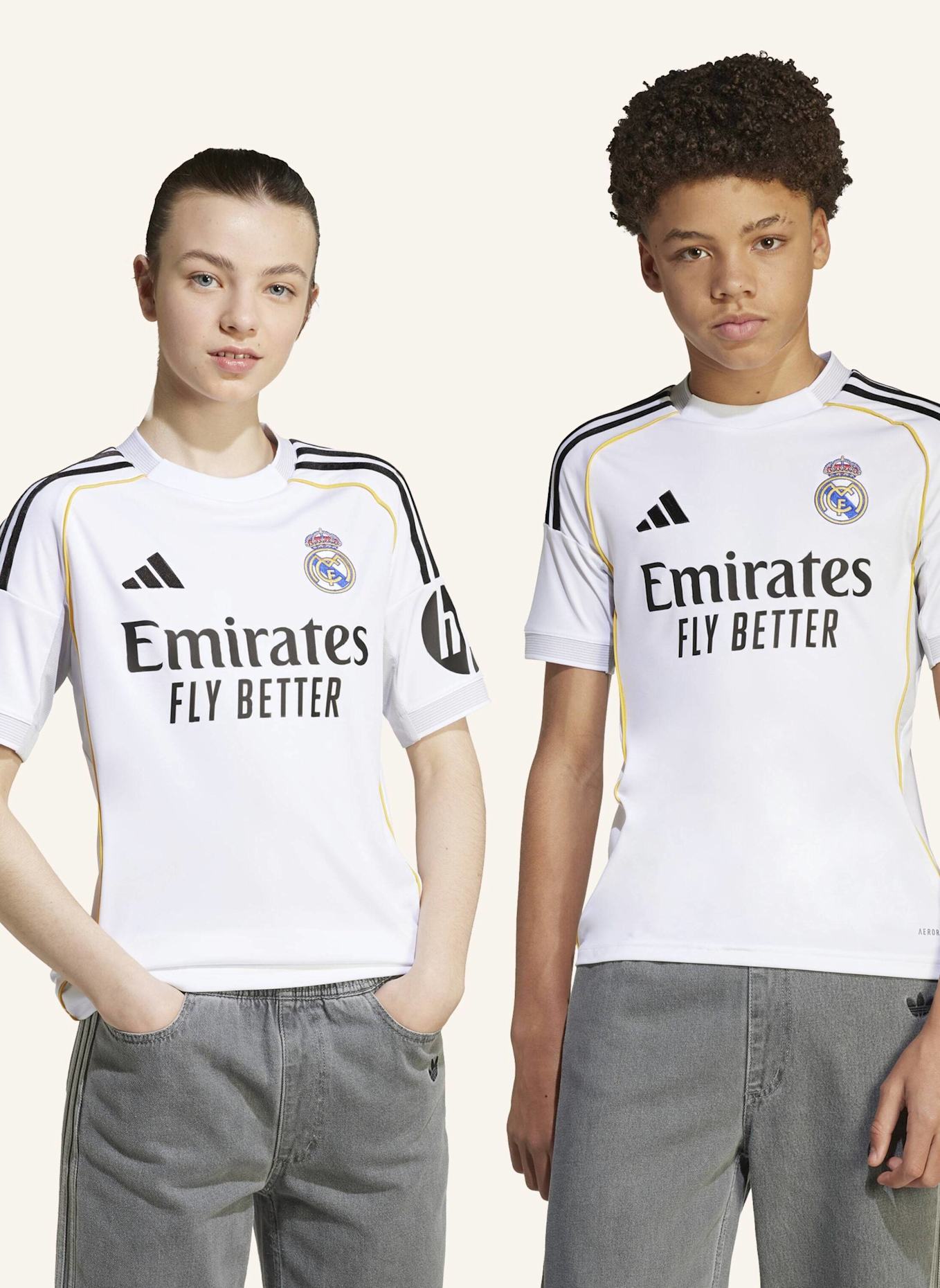 adidas REAL MADRID 25/26 KIDS HEIMTRIKOT: WEISS