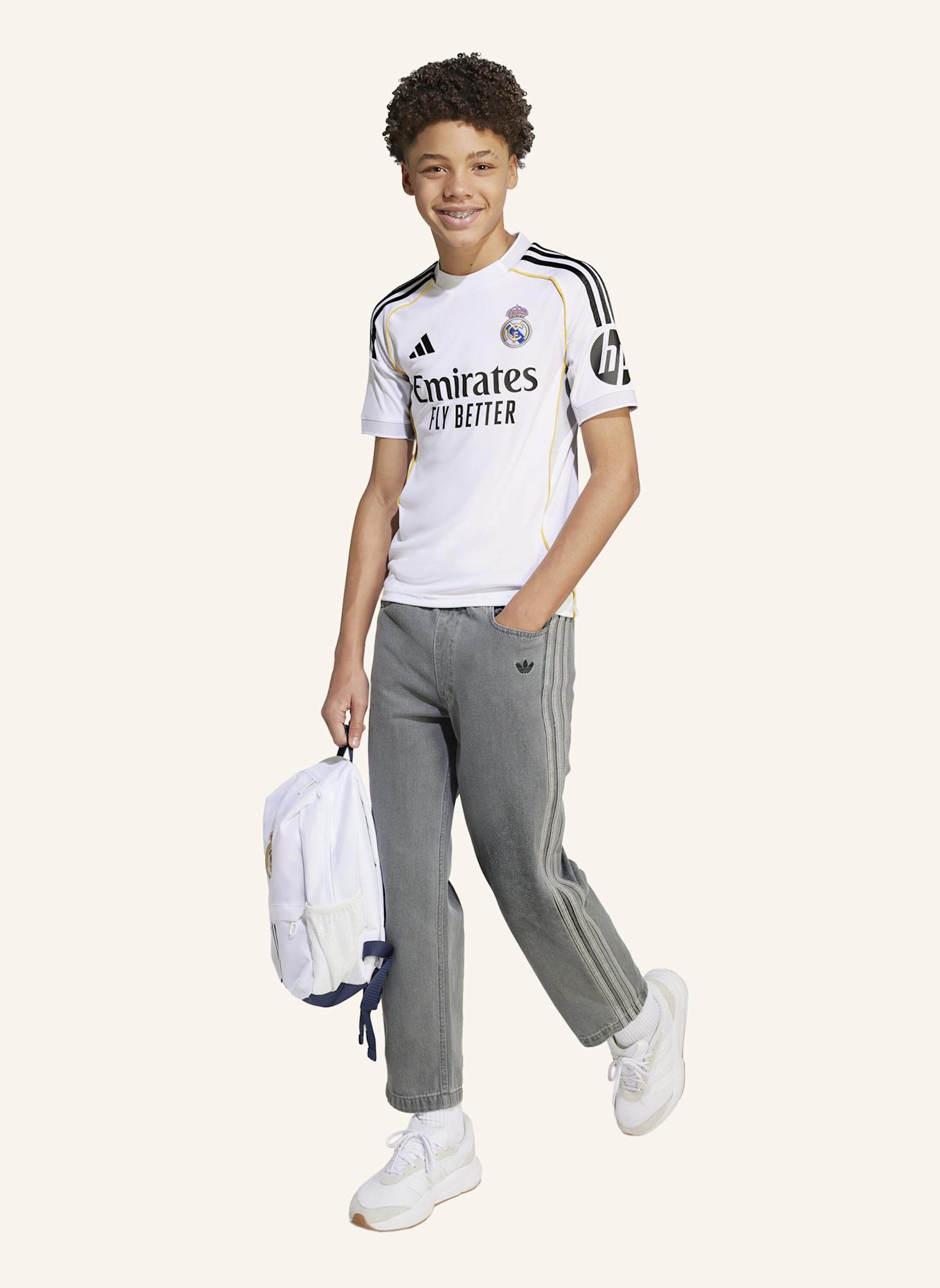 adidas REAL MADRID 25/26 KIDS HEIMTRIKOT: WEISS