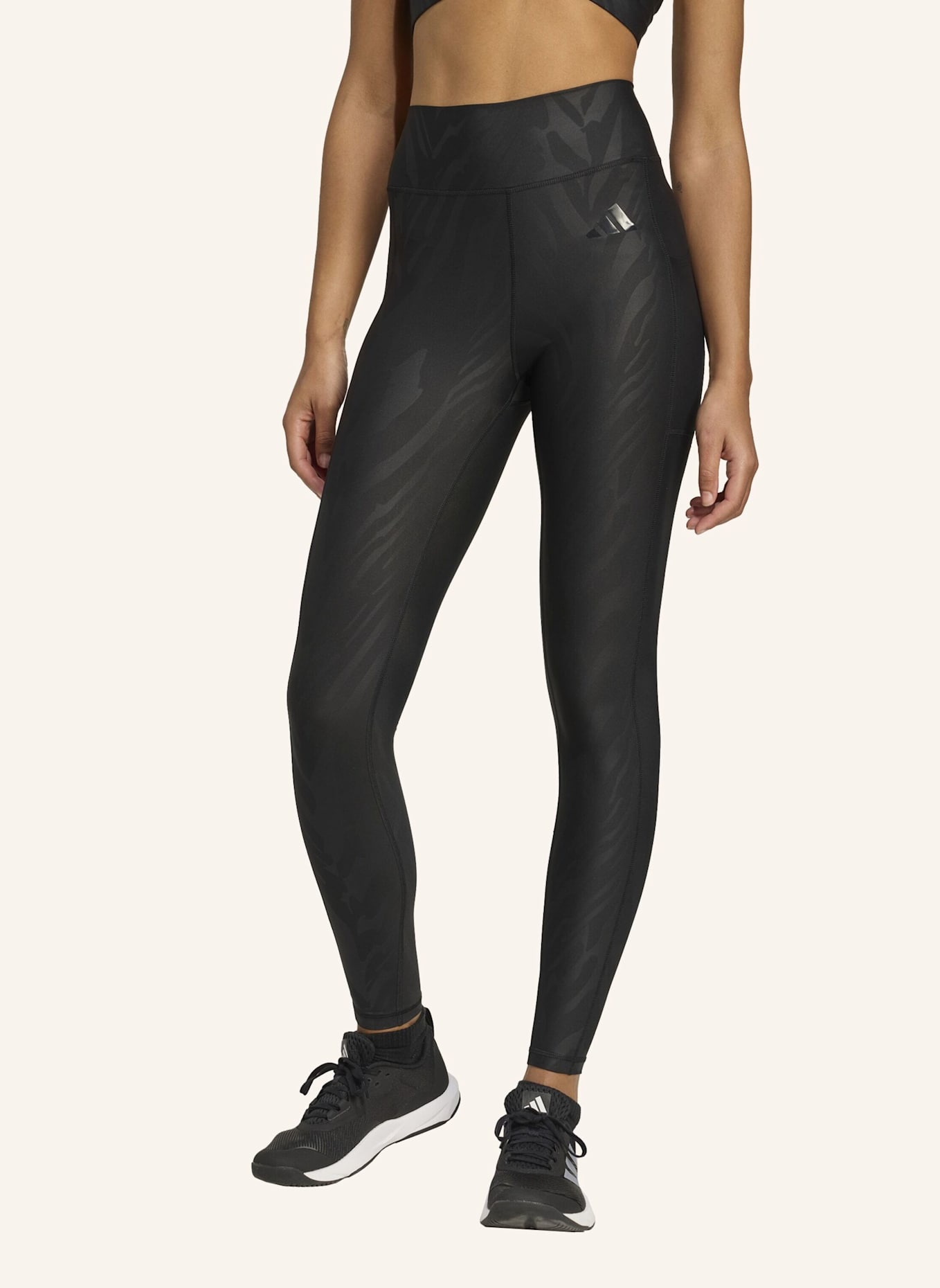 adidas OPTIME AOP FULL-LENGTH LEGGINGS: SCHWARZ