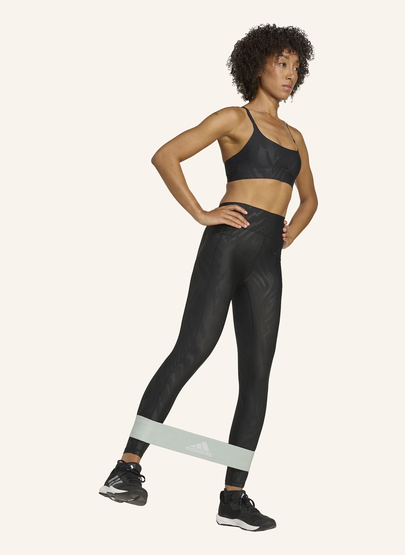 adidas OPTIME AOP FULL-LENGTH LEGGINGS: SCHWARZ