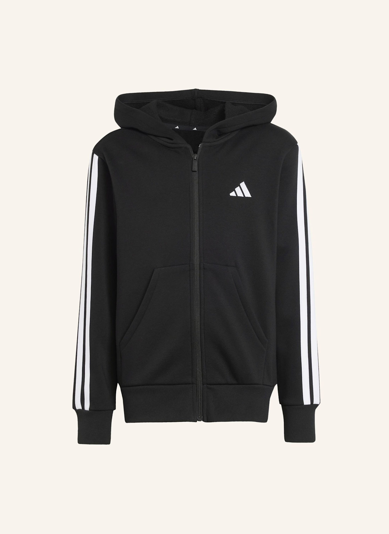 adidas Sweatjacke ESSENTIALS FULL ZIP: SCHWARZ/ WEISS