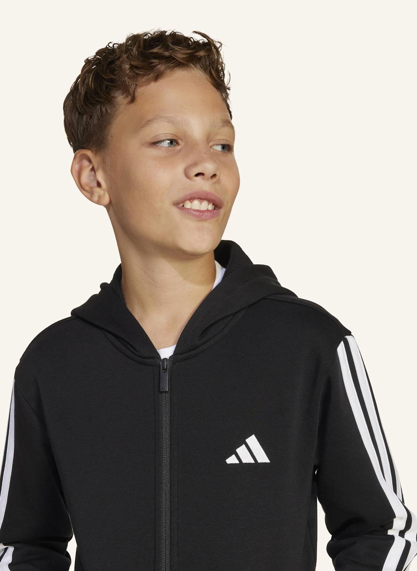 adidas Sweatjacke ESSENTIALS FULL ZIP: SCHWARZ/ WEISS