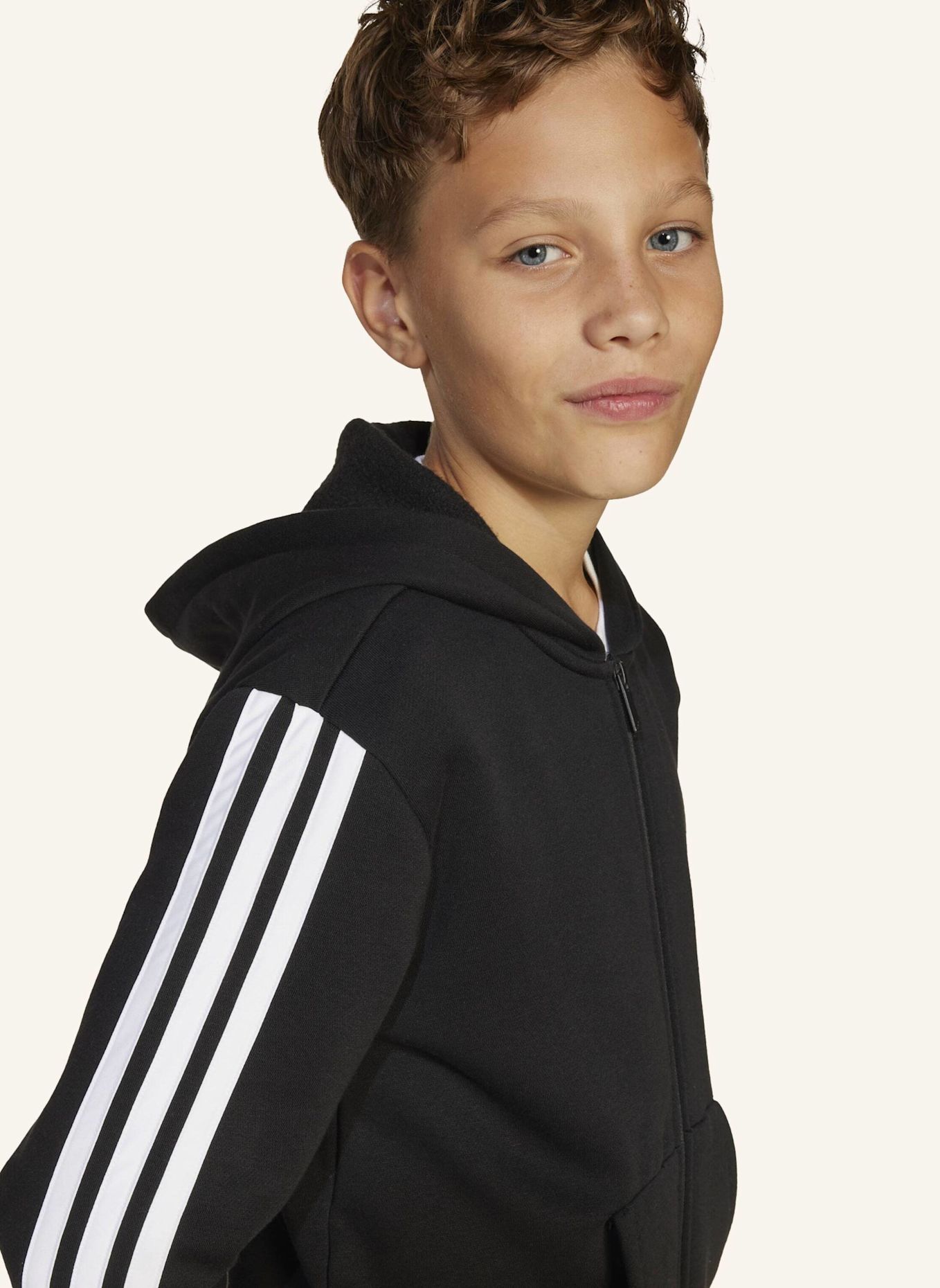 adidas Sweatjacke ESSENTIALS FULL ZIP: SCHWARZ/ WEISS