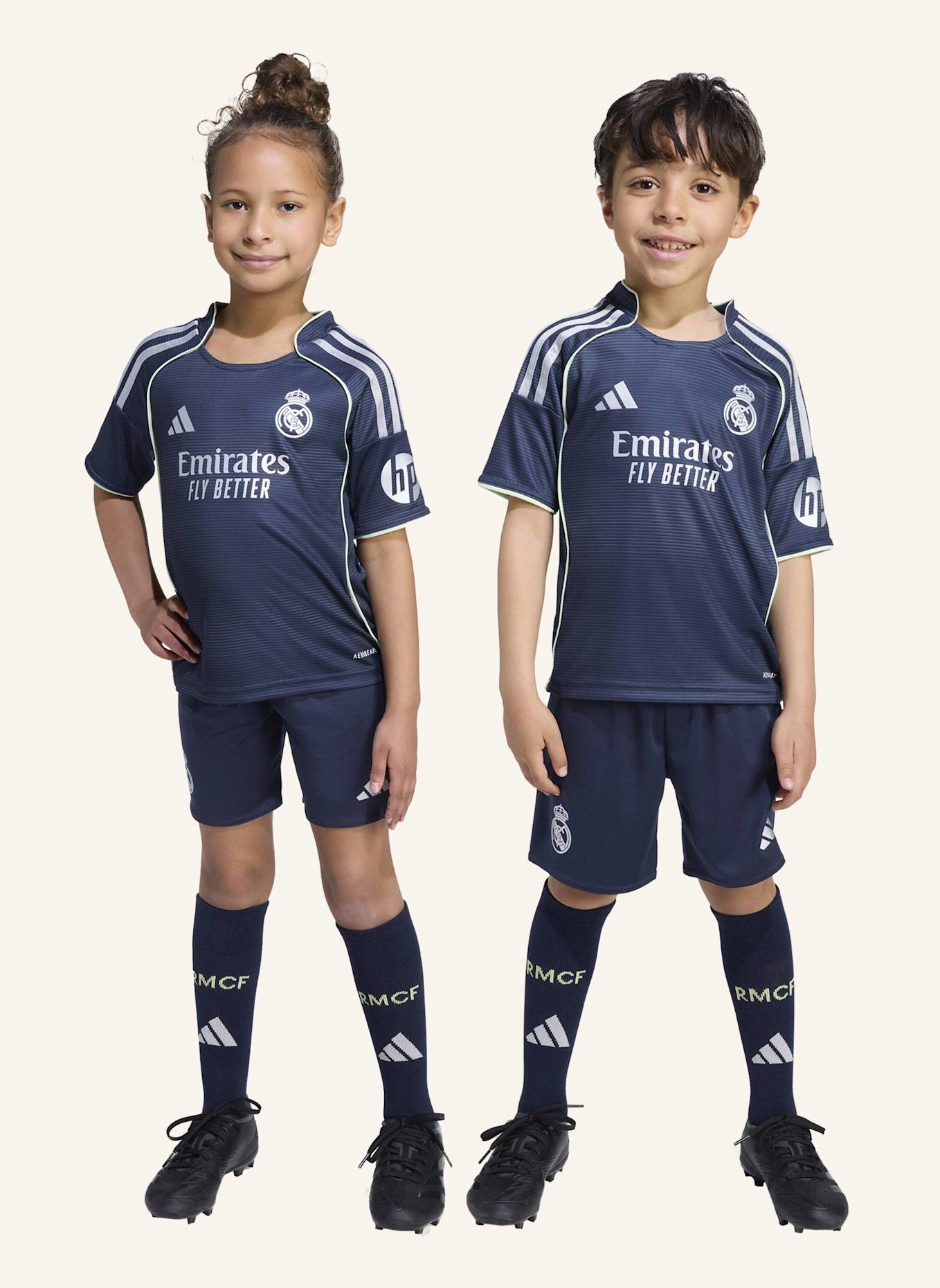 adidas REAL MADRID 25/26 AWAY KIDS MINI KIT: BLAU