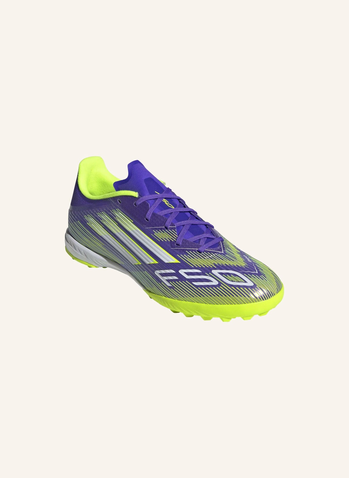 adidas F50 LEAGUE FUSSBALLSCHUH FÜR KUNSTRASEN: LILA/ WEISS/ GELB