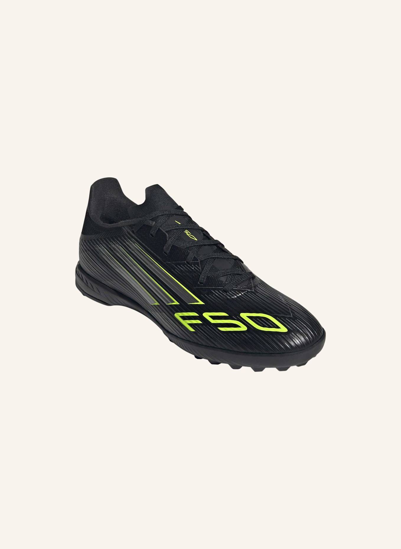 adidas F50 LEAGUE FUSSBALLSCHUH FÜR KUNSTRASEN: SCHWARZ/ GRAU/ GELB