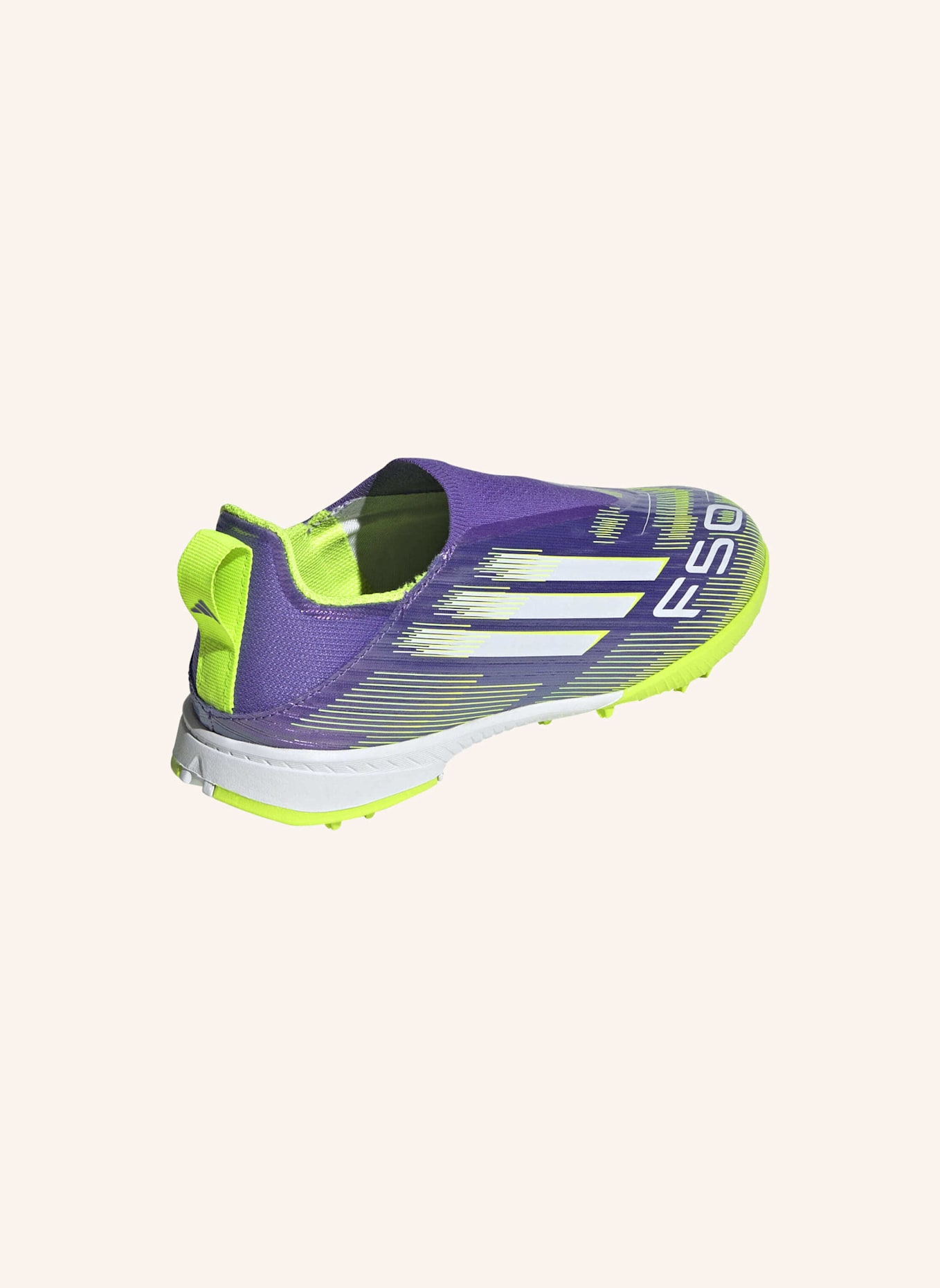 adidas F50 LEAGUE LACELESS KIDS TF FUSSBALLSCHUH: LILA/ WEISS/ GELB