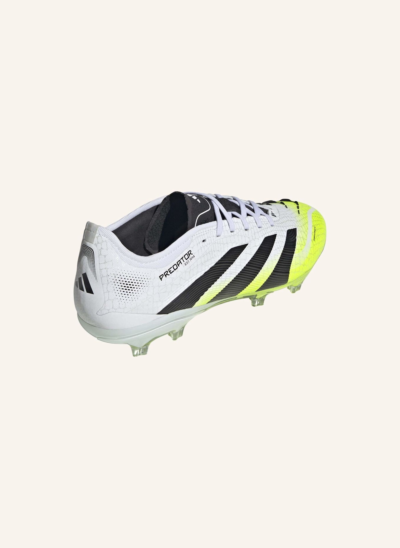 adidas PREDATOR PRO FESTE BÖDEN FUSSBALLSCHUHE: WEISS/ SCHWARZ/ GELB