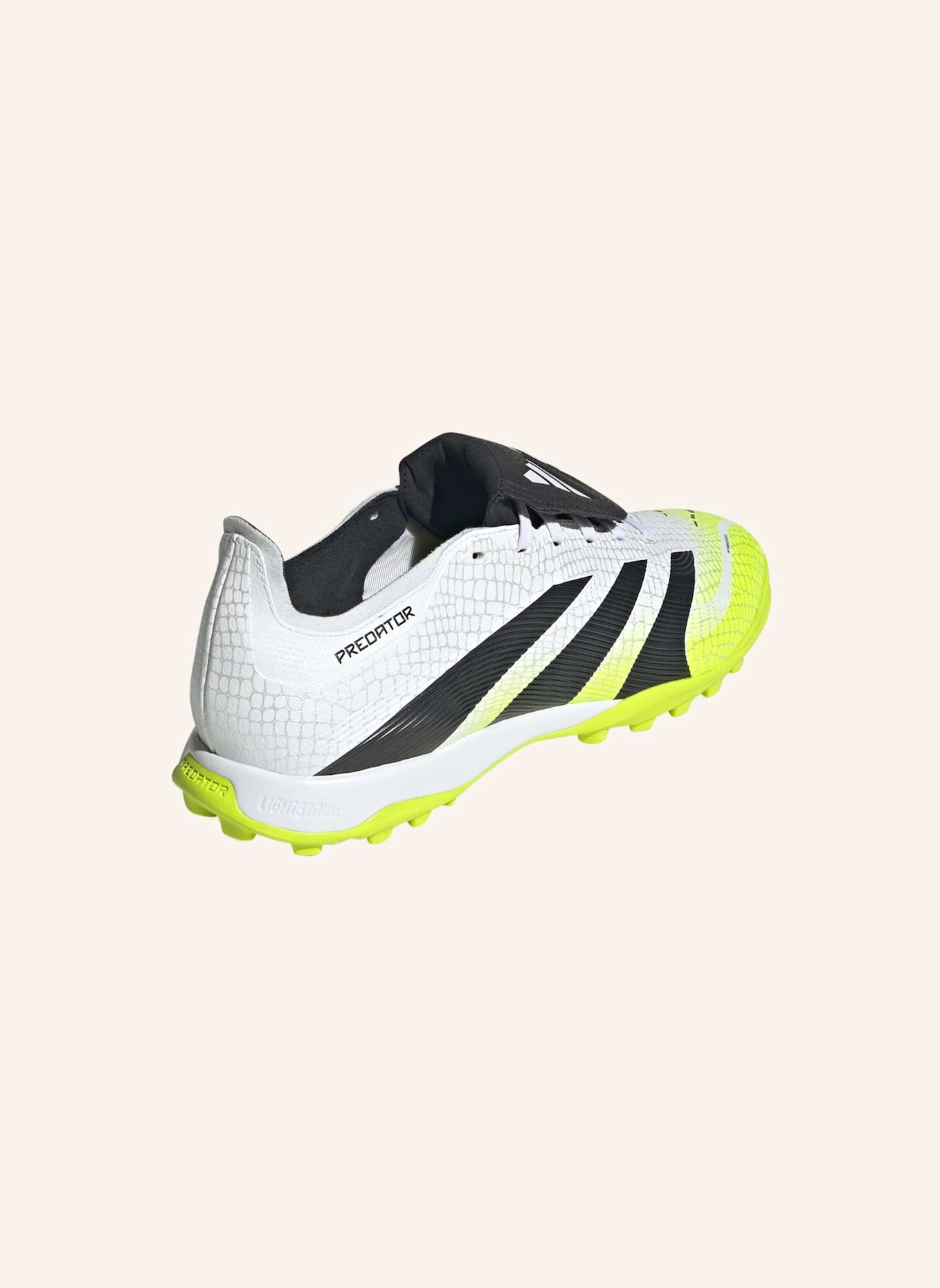 adidas PREDATOR LEAGUE FOLD-OVER TONGUE KUNSTRASEN FUSSBALLSCHUH: WEISS/ SCHWARZ/ GELB
