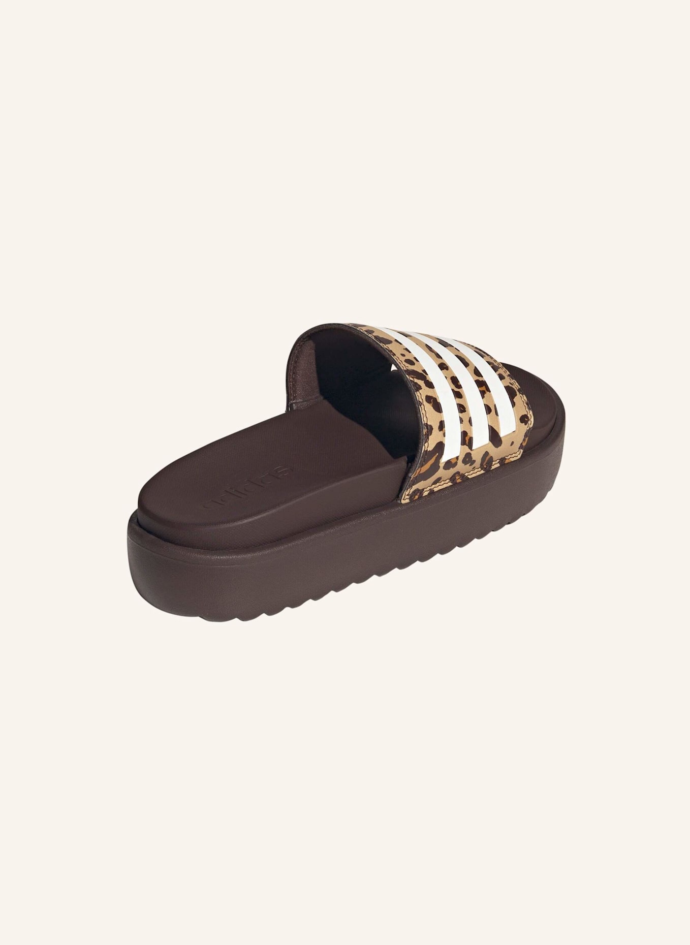 adidas Plateau-Pantoletten ADILETTE PLATFORM: BRAUN/ WEISS/ BEIGE