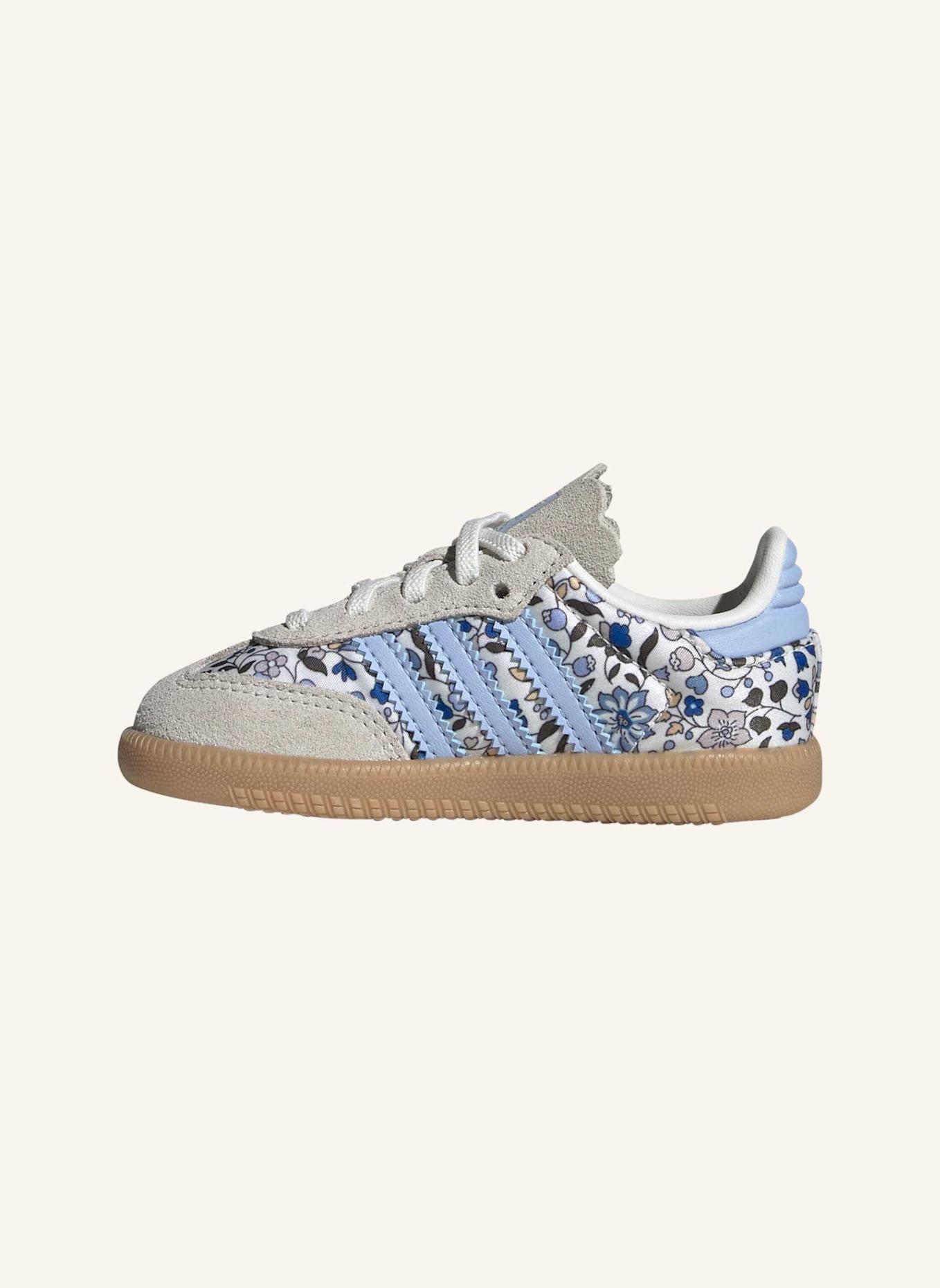 adidas Originals SAMBA OG X LIBERTY LONDON ELASTIC LACE KIDS SCHUH: BLAU/ WEISS/ BEIGE
