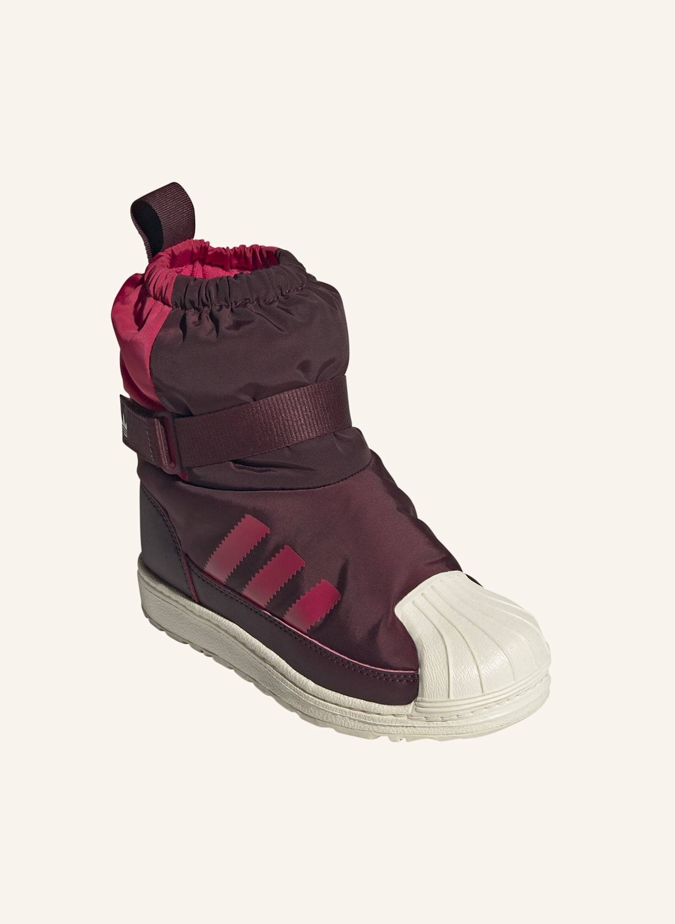 adidas Originals SUPERSTAR 360 WINTERIZED STIEFEL FÜR KINDER: DUNKELROT/ CREME/ FUCHSIA